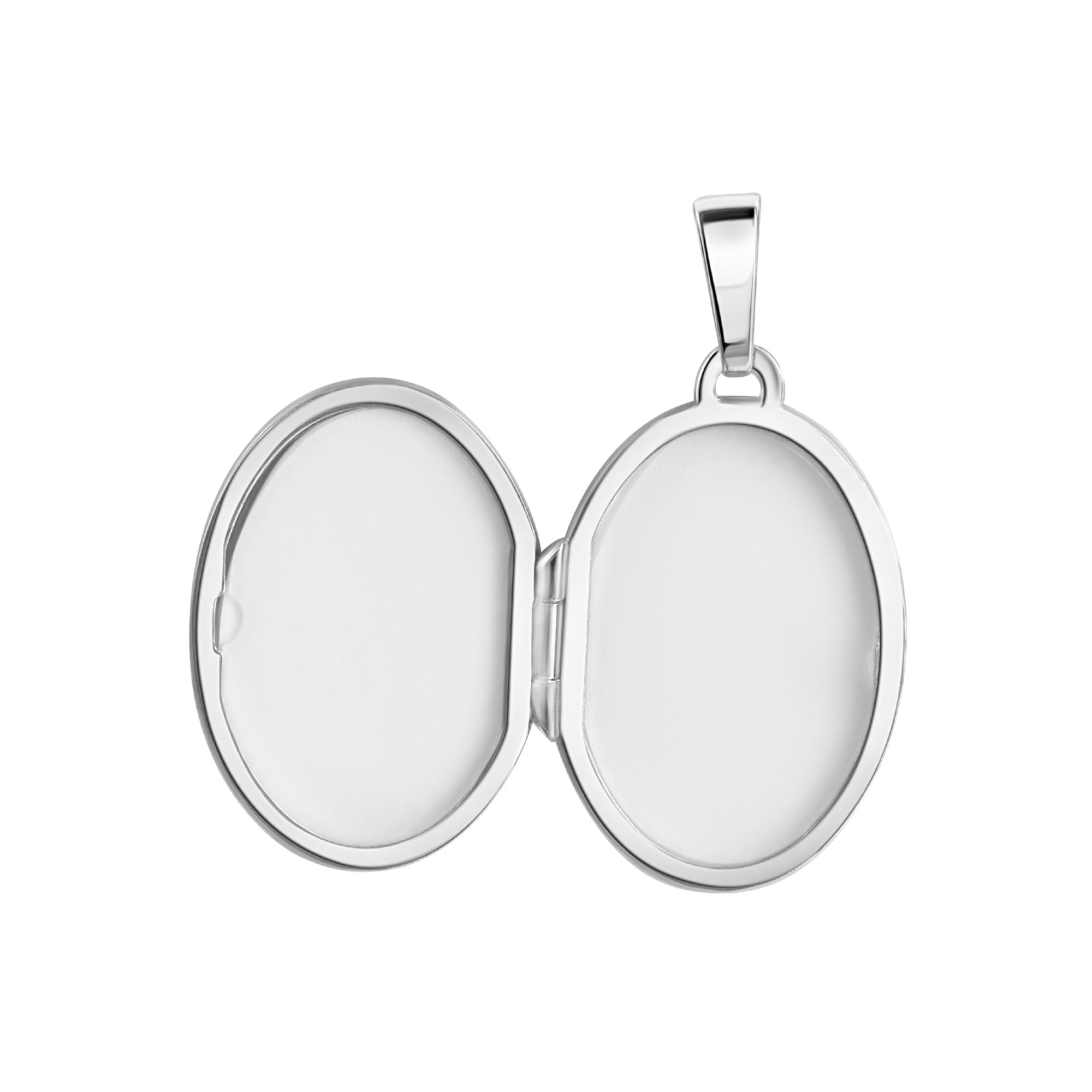 Anhänger 925/- Sterling Silber rhodiniert oval glanz