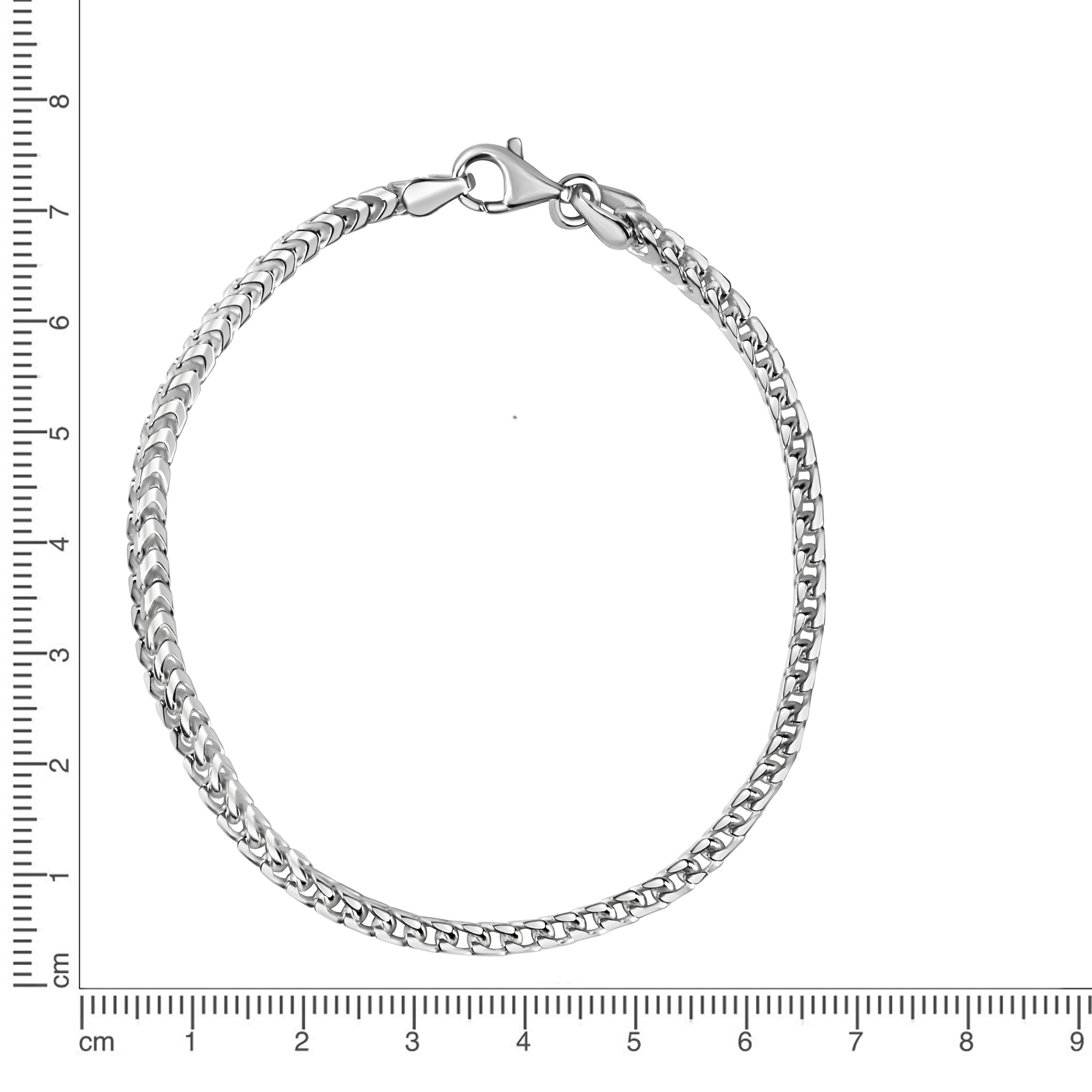 Armband 925/- Sterling Silber rhodiniert Francokette 3mm 21 cm