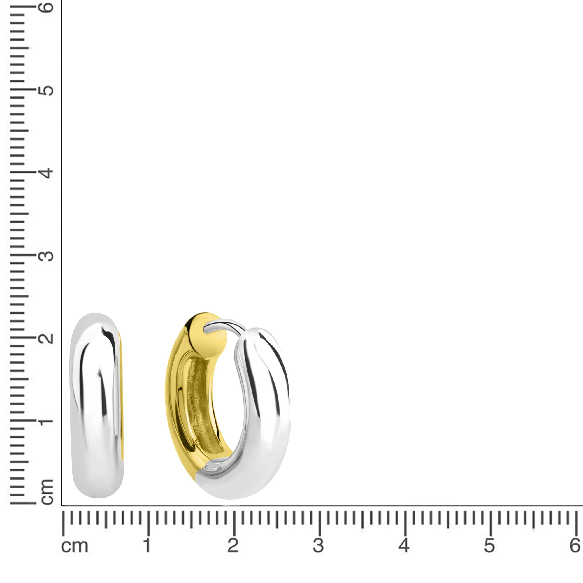 Creolen 925/- Sterling Silber rhodiniert und vergoldet 17mm