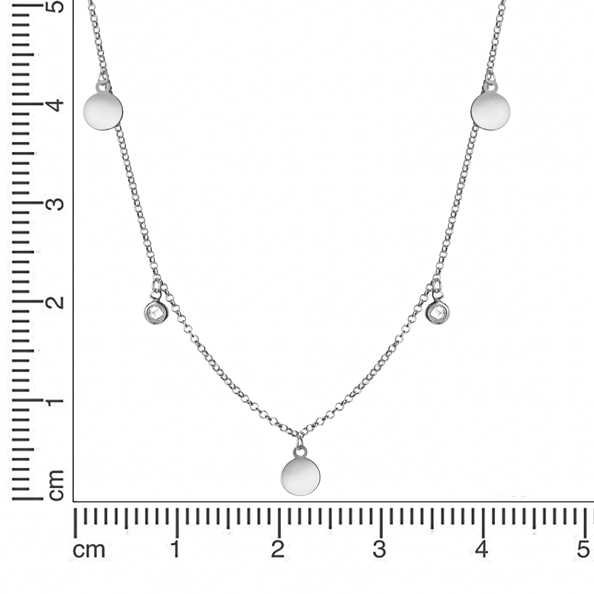 Kette 925/- Sterling Silber rhodiniert Zirkonia