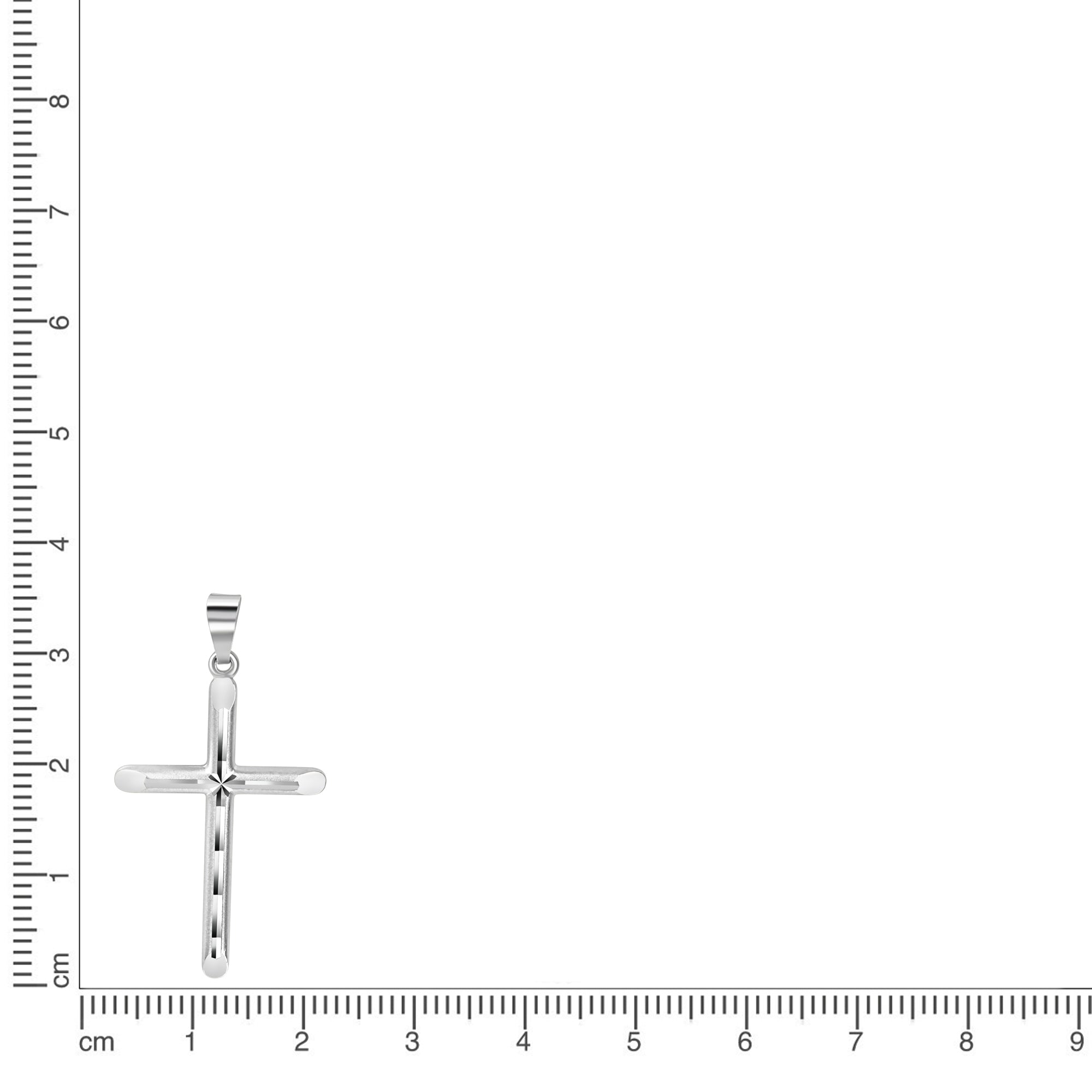 Anhänger 925/- Sterling Silber matt diamantiert Kreuz