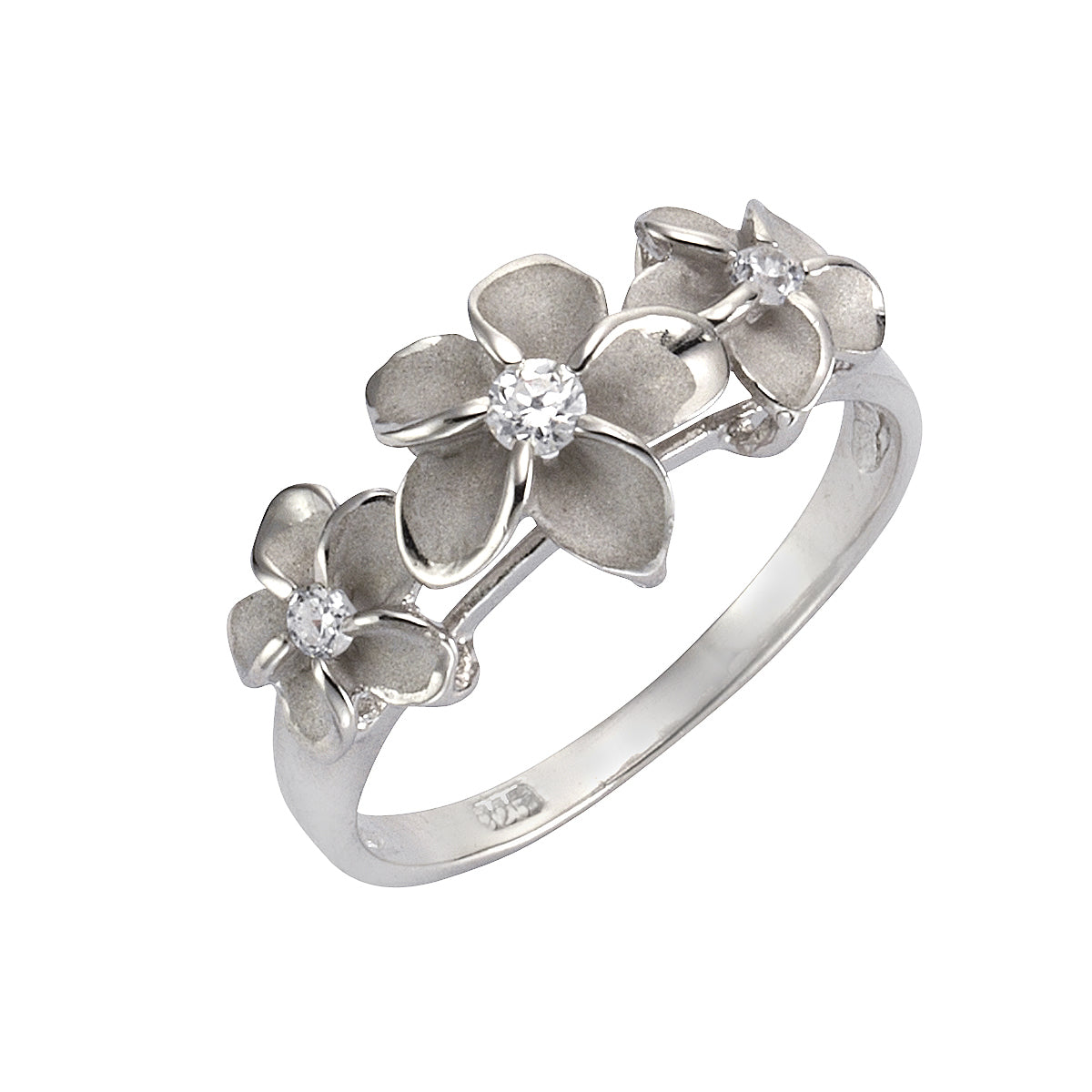 Ring 925/- Sterling Silber rhodiniert - Ringgröße: 018 (57,0)