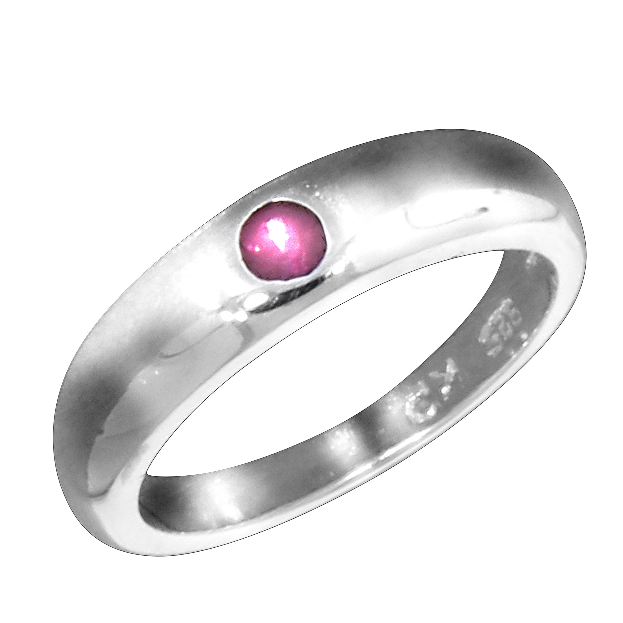 Taufring 925 Silber mit Rubin