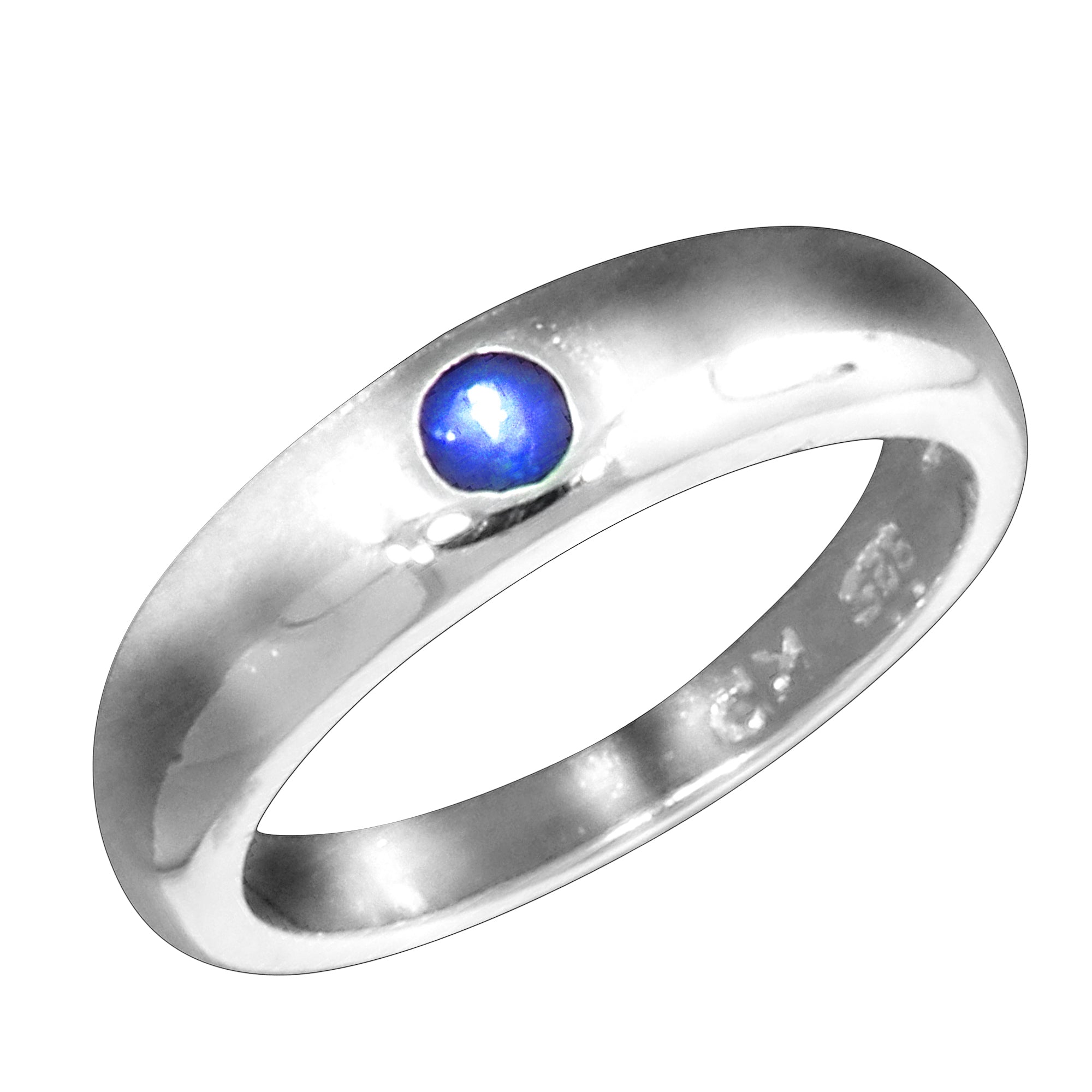 Taufring 925 Sterling Silber mit Safir