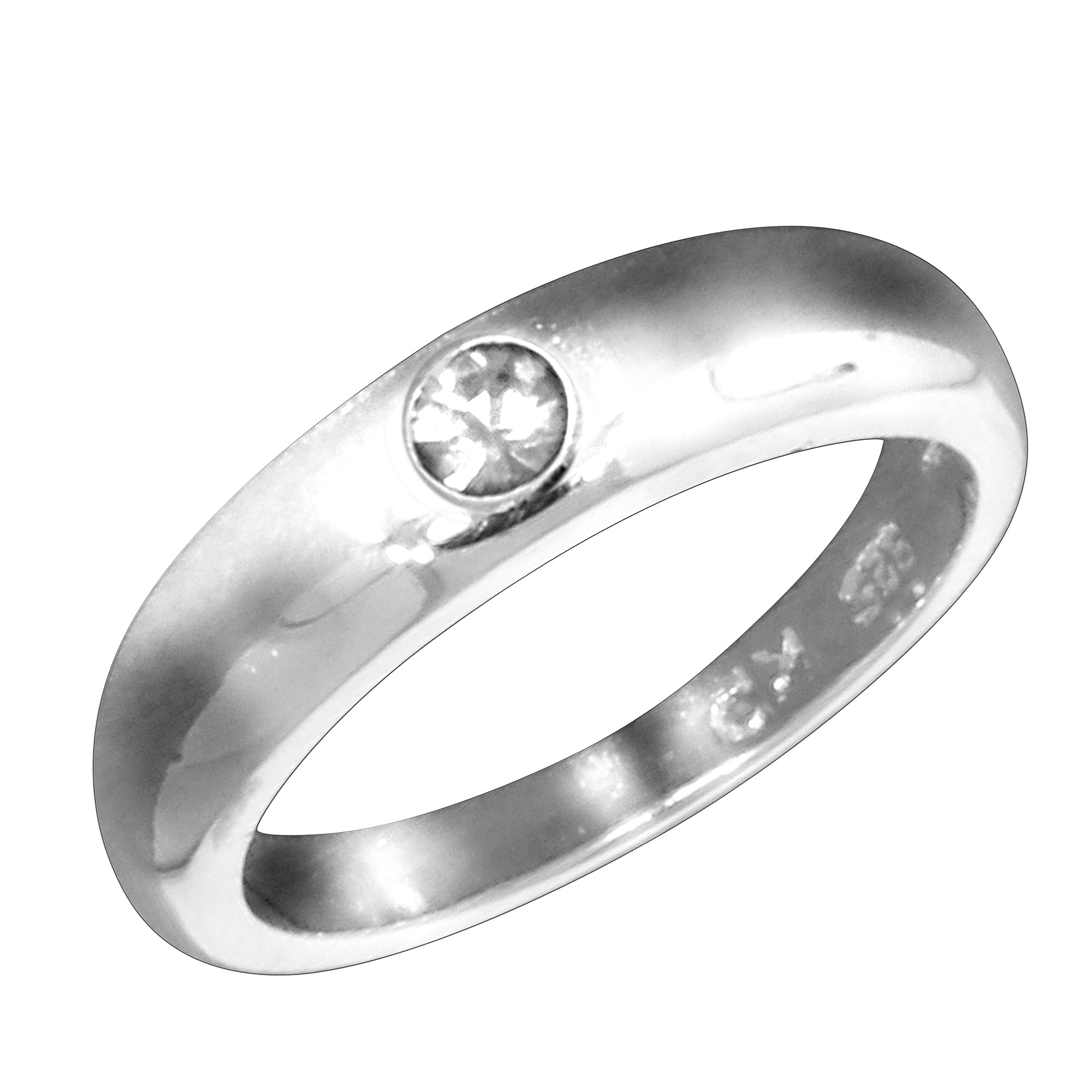 Taufring 925 Sterling Silber mit Diamant