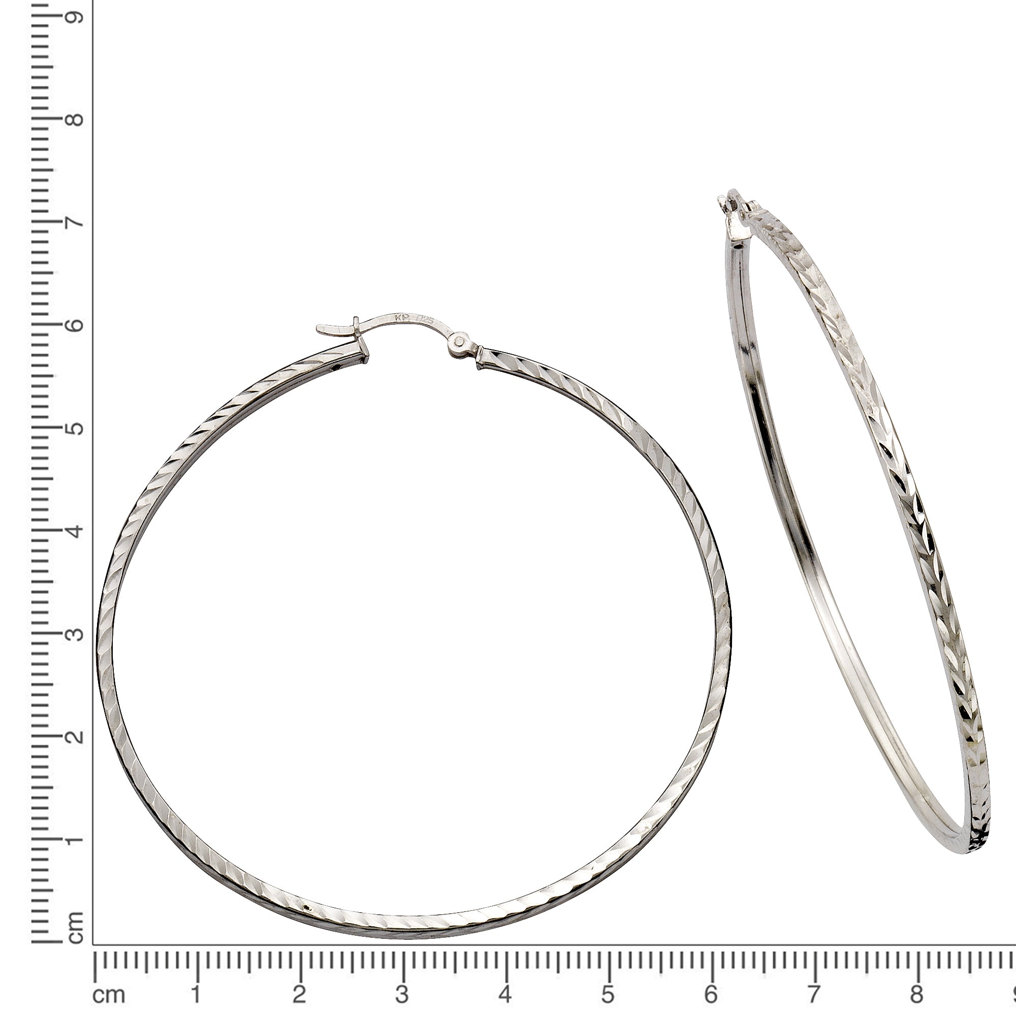 Creolen 925 Silber rhodiniert 6,0cm