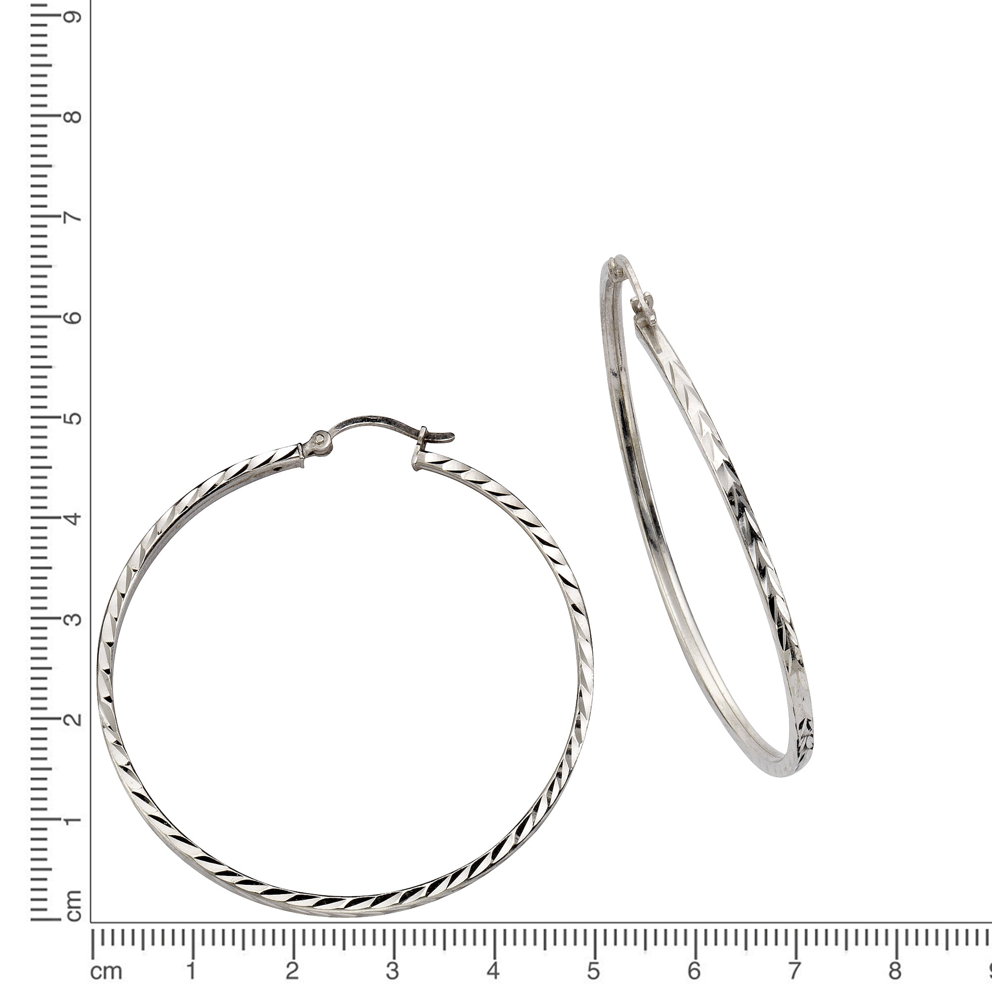 Creolen 925 Silber rhodiniert 5,0cm