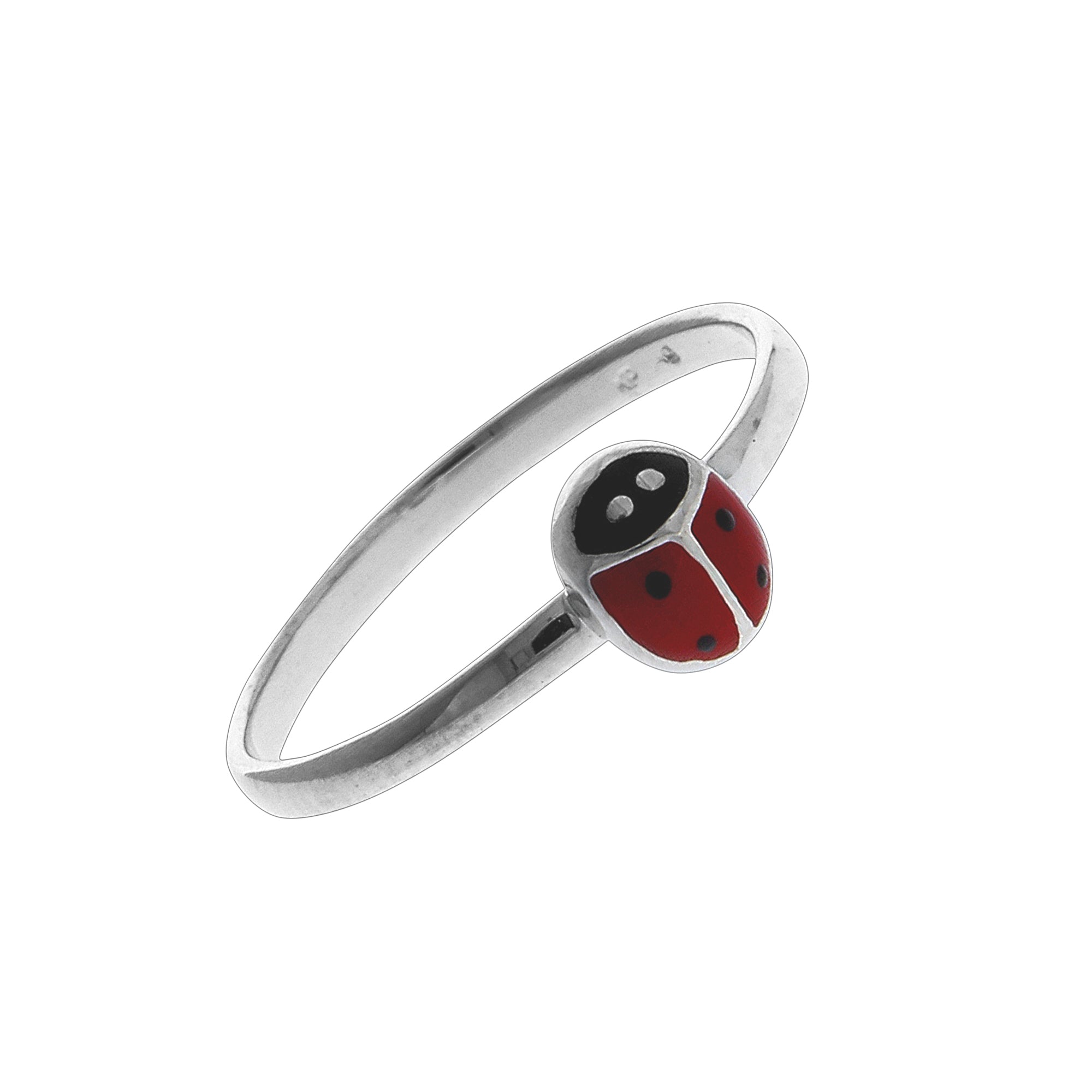 Ring 925/- Sterling Silber Marienkäfer - Ringgröße: 040 (12,7)