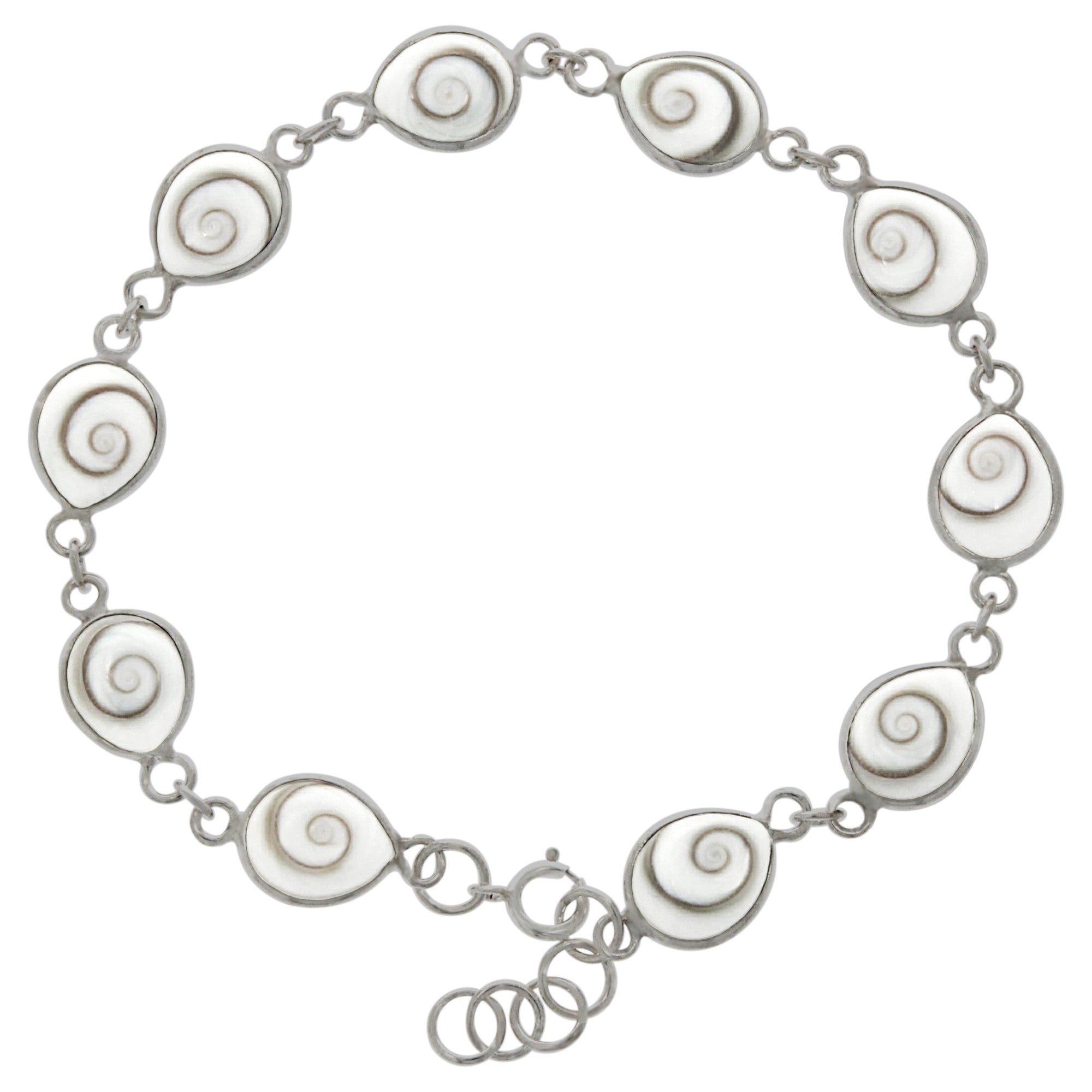 Armband 925 Silber mit Muschel weiß