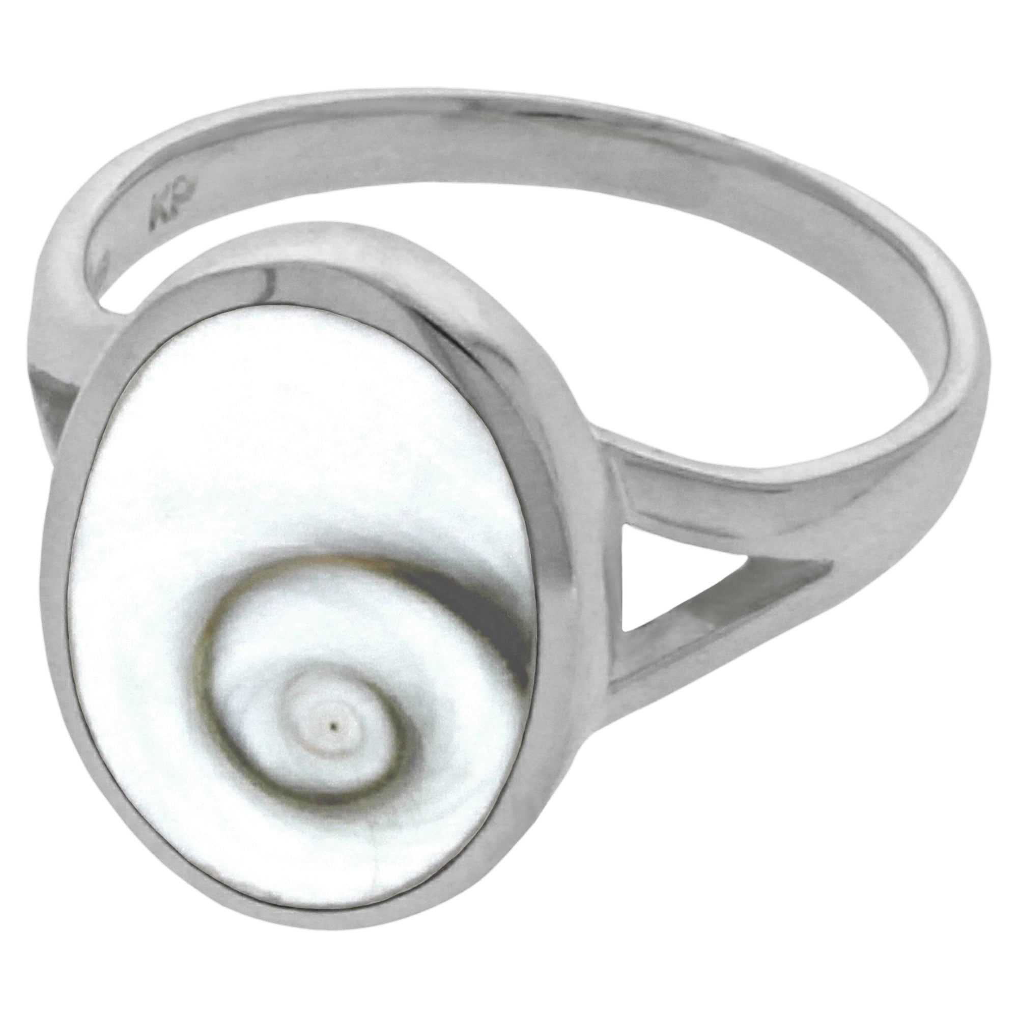 Ring 925 Silber mit Muschel weiß - Ringgröße: 052 (16,6)