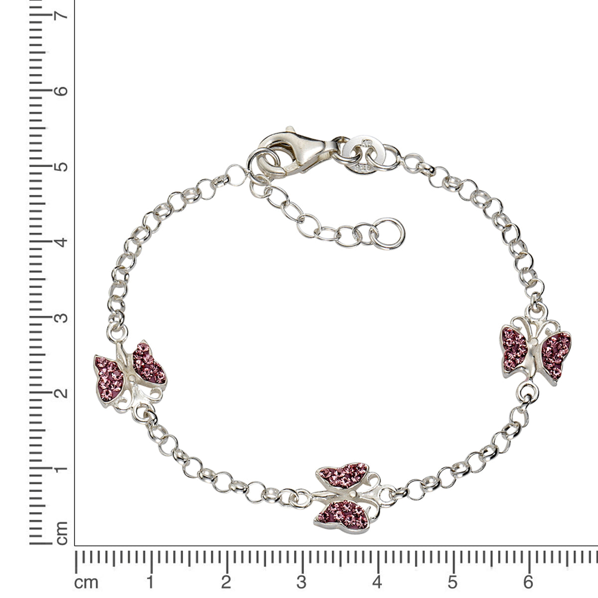 Armband 925 Sterling Silber Kristall pink