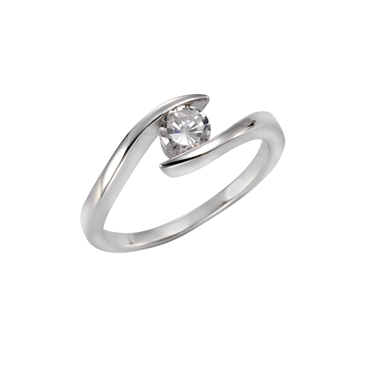 Ring 925 Silber rhodiniert Zirkonia weiß - Ringgröße: 052 (16,6)