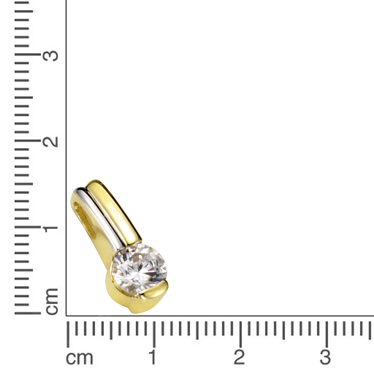 Anhänger 333/- Gold bicolor Zirkonia
