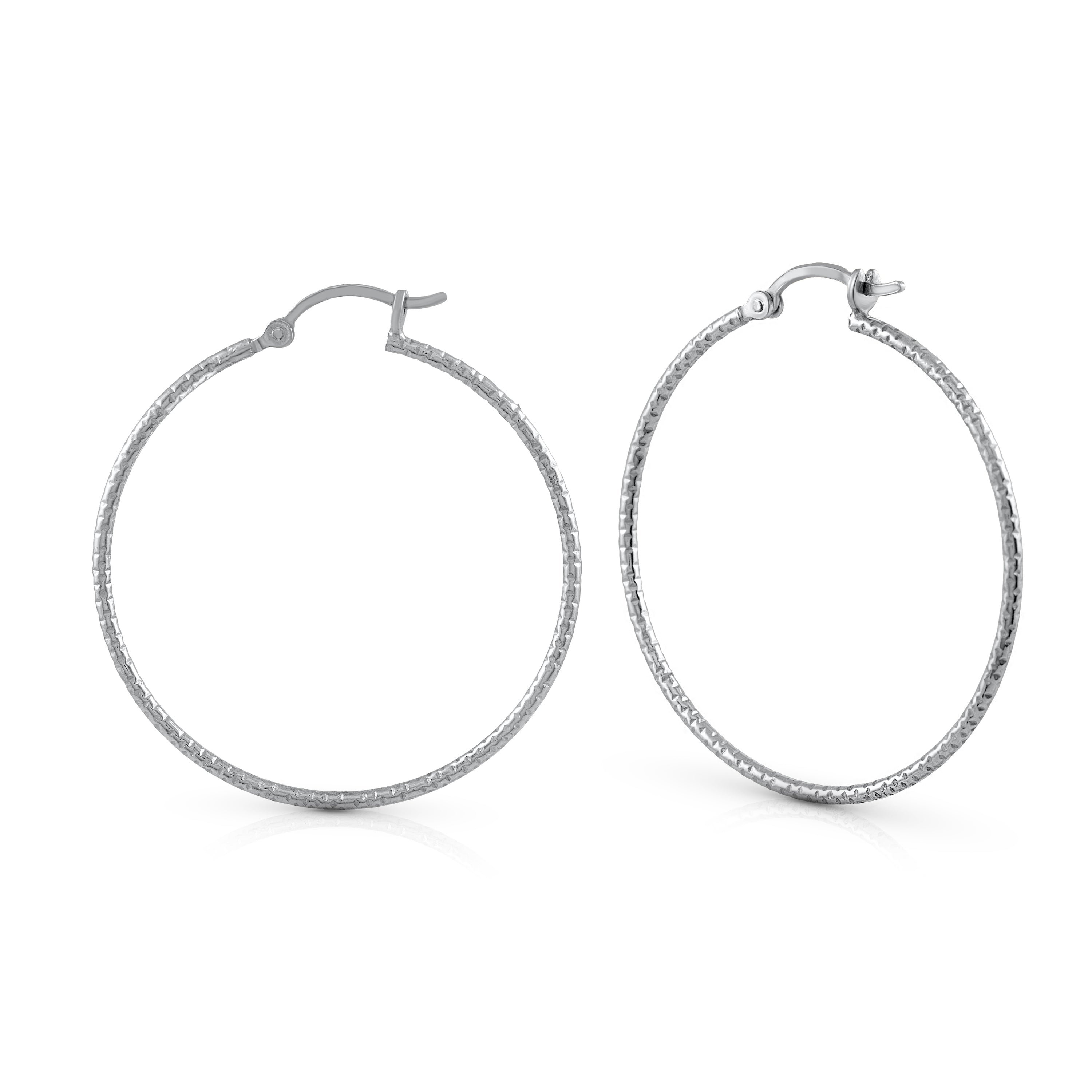 Creolen 925 Silber rhodiniert 4,0cm