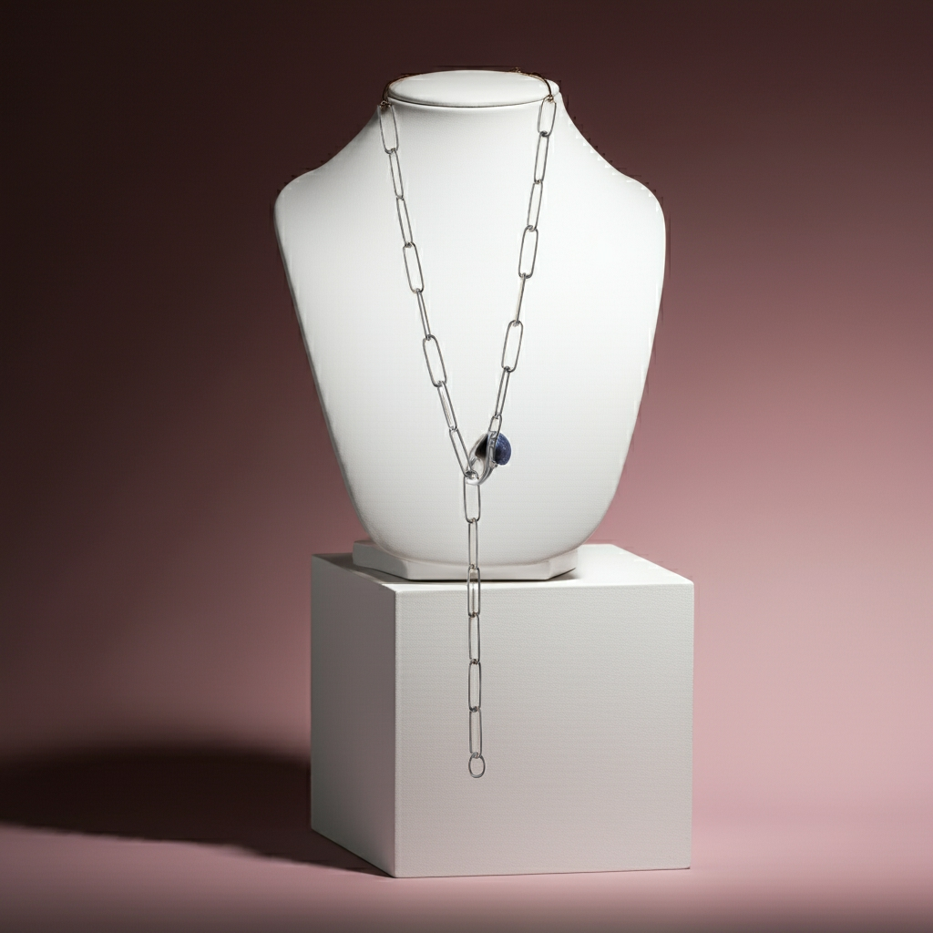 Collier 925/- Sterlingsilber weiß Gliederkette glanz 55 cm