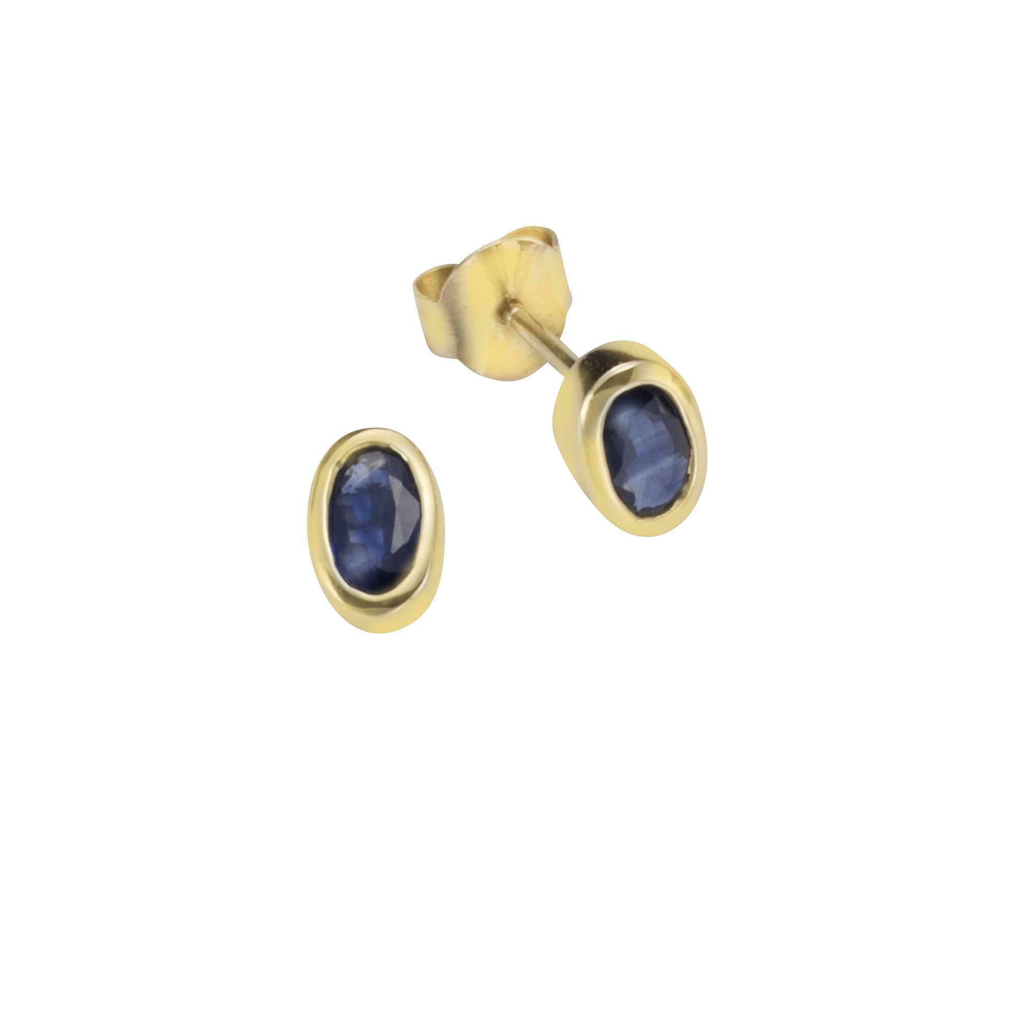 Ohrstecker 375 Gelbgold mit Safir