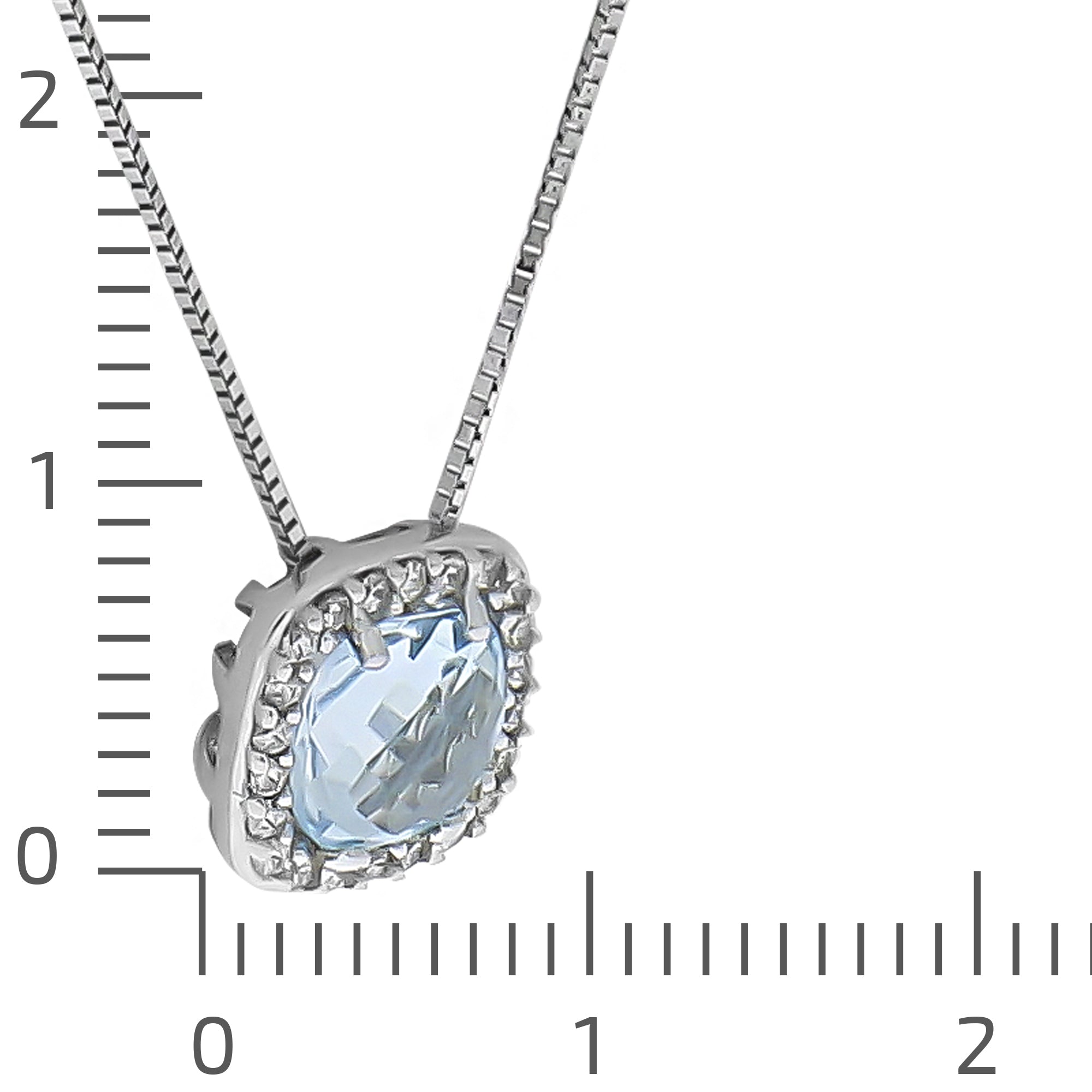 Anhänger mit Kette 375 Weißgold mit 1 Topas und Zirkonia