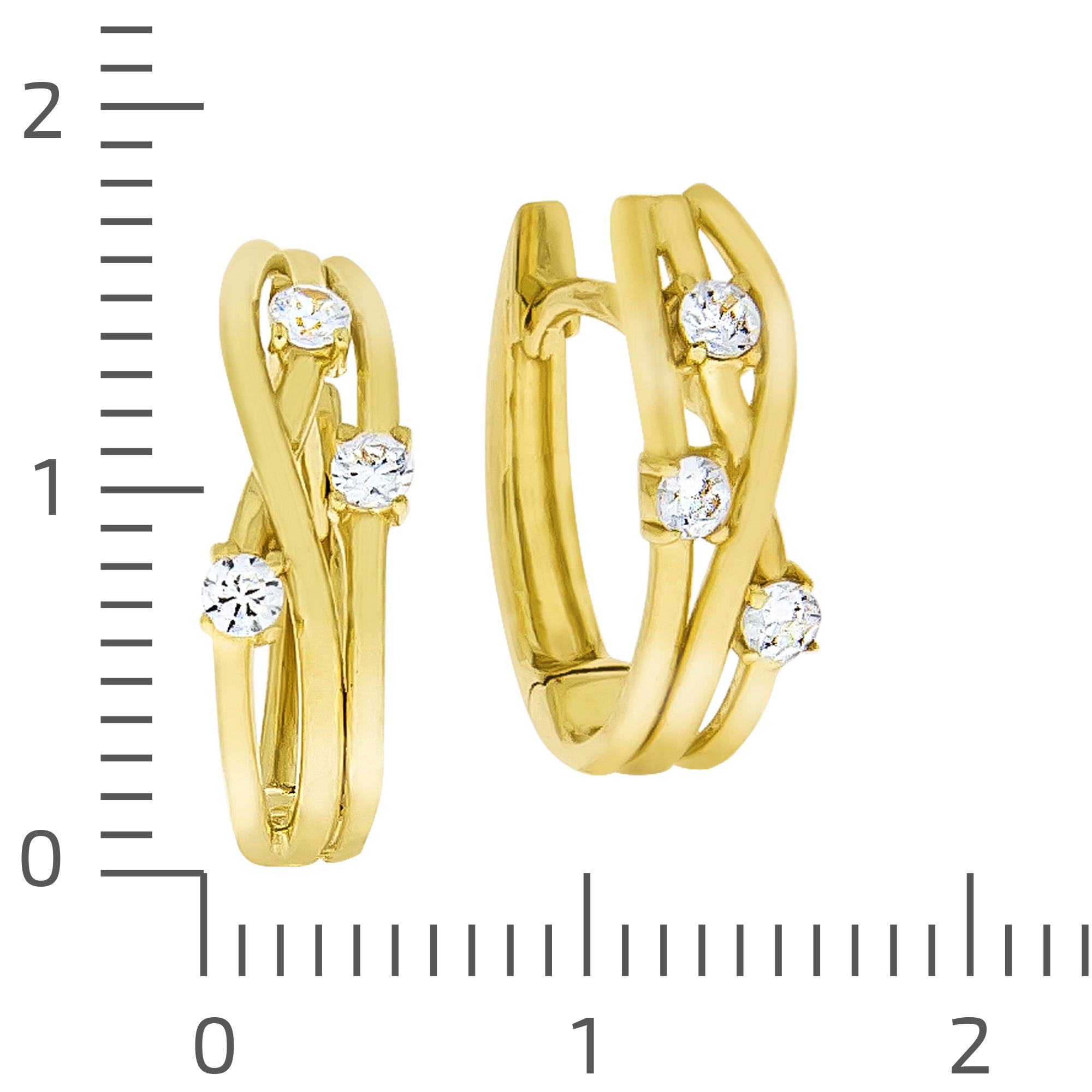 Klappcreolen 333 Gelbgold mit Zirkonia