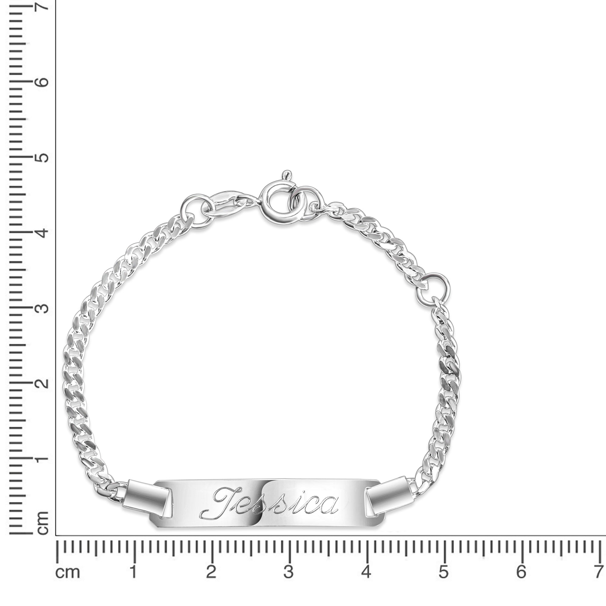 Armband 925 Sterling Silber glanz 14/16cm Gravur Namen 8 Buchstaben