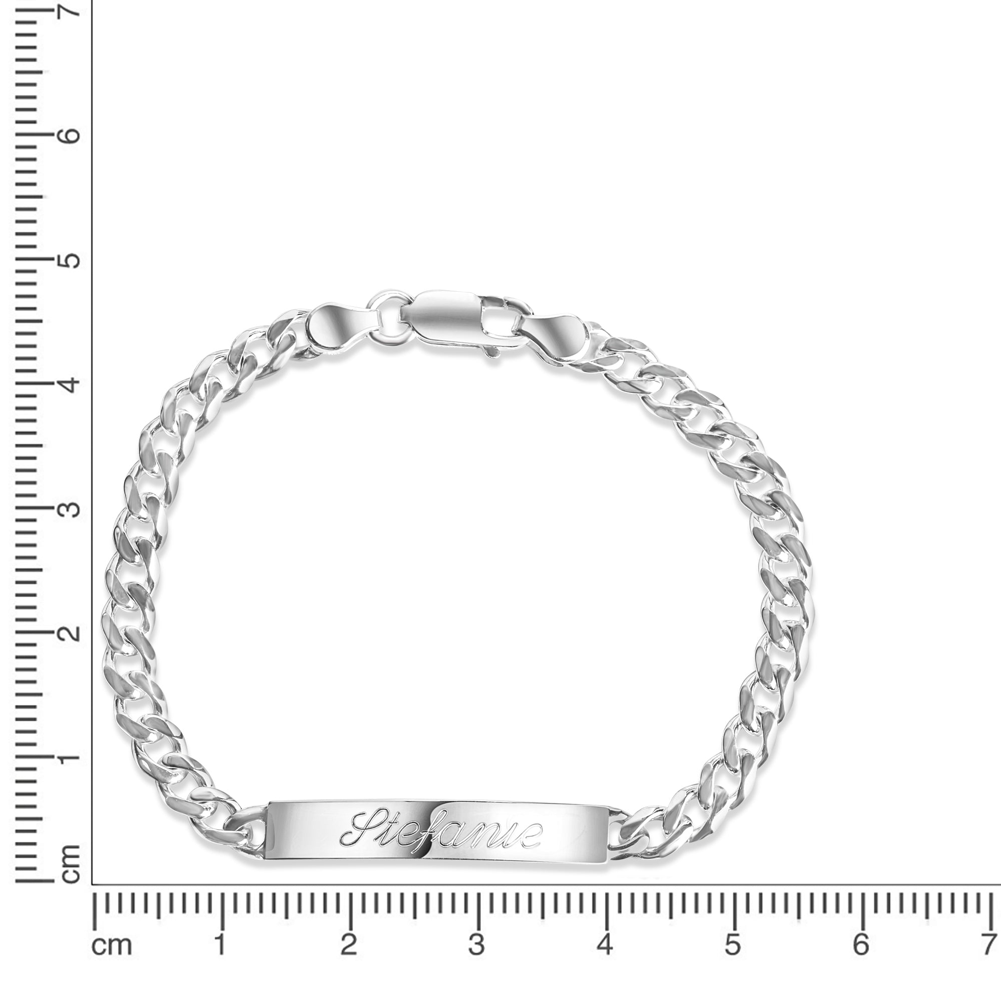 Armband 925 Sterling Silber glanz 20cm Gravur Namen 8 Buchstaben
