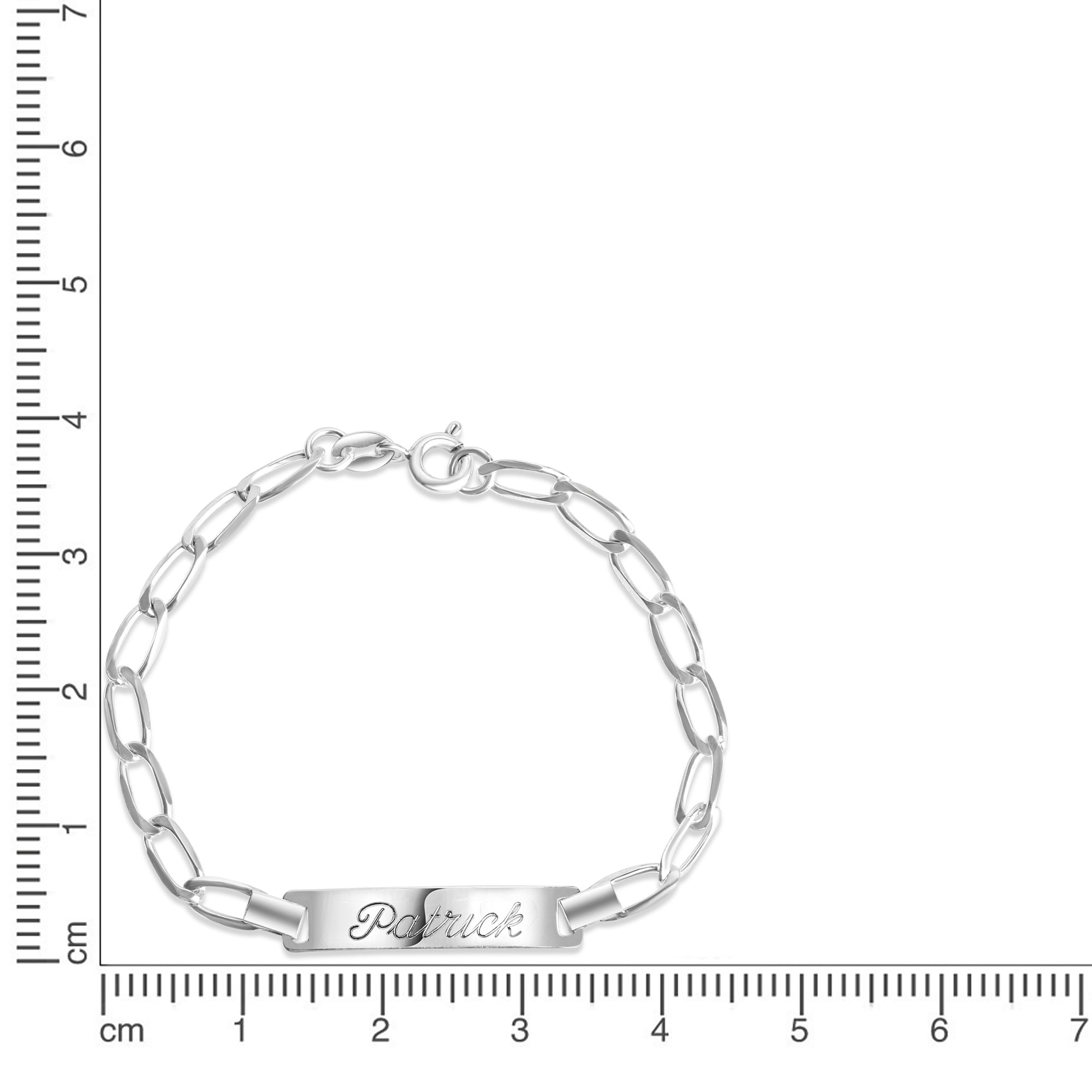 Armband 925 Sterling Silber glanz 18cm Gravur Namen 8 Buchstaben