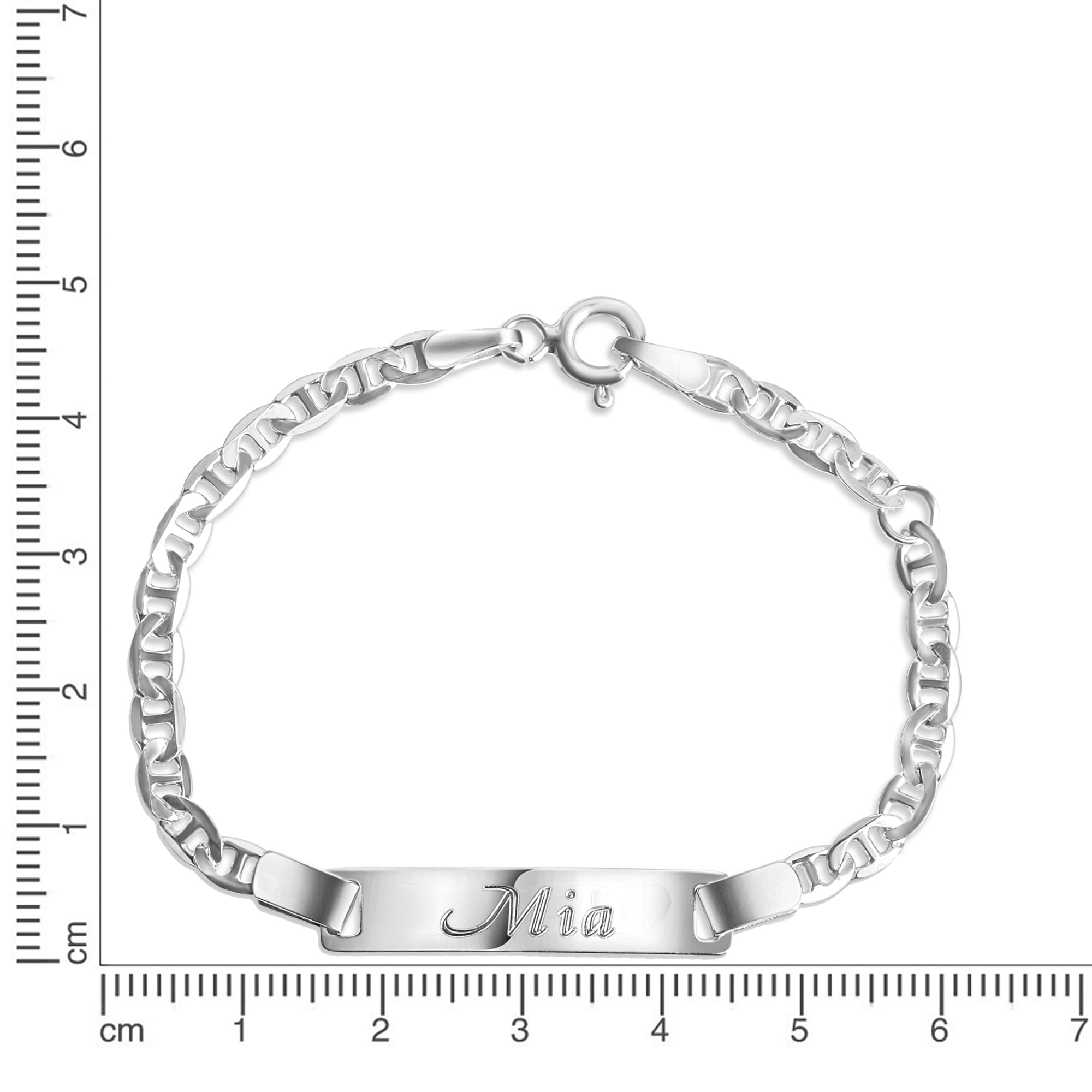 Armband 925 Sterling Silber glanz 14/16cm Herz Gravur Namen 8 Buchstaben