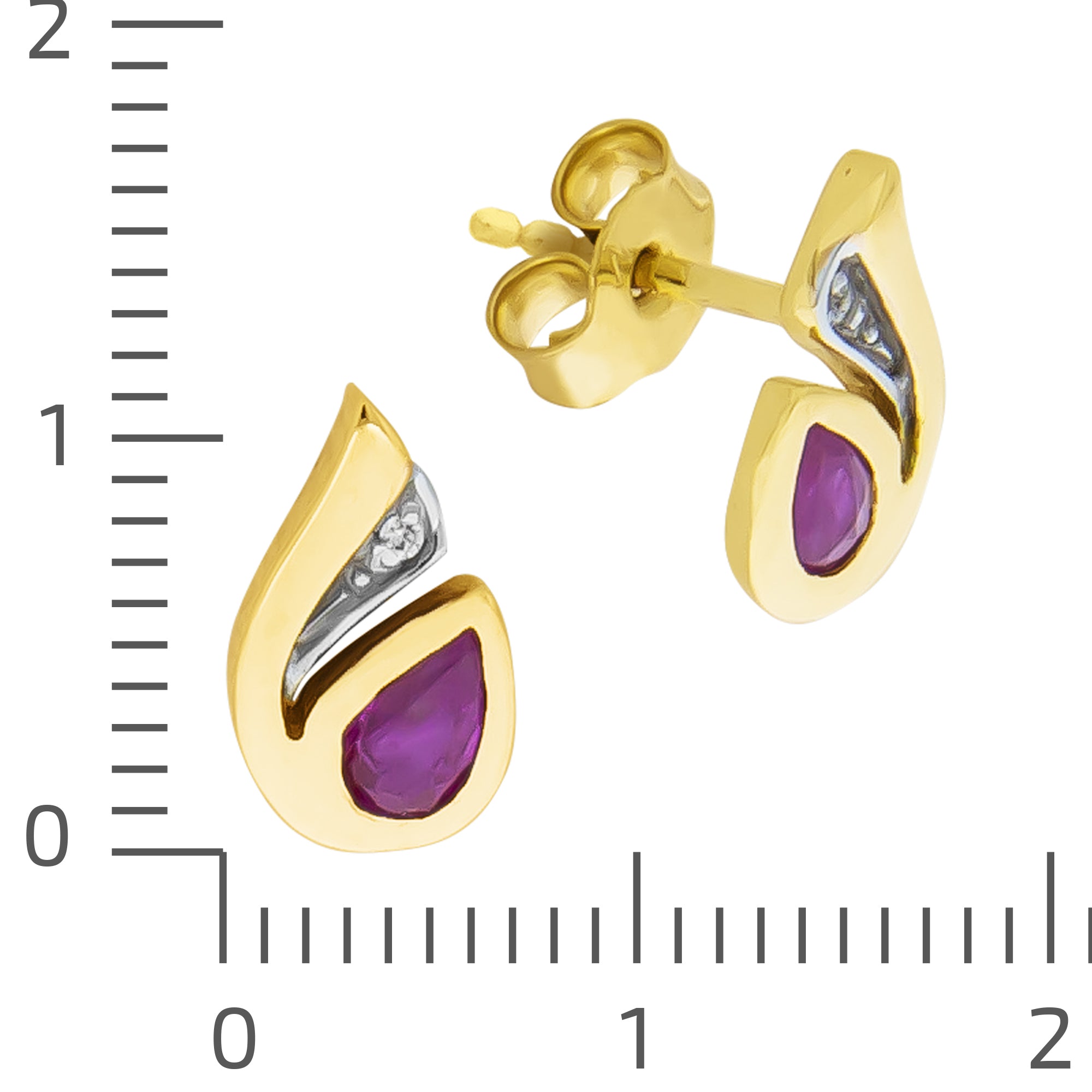 Ohrstecker 333 Gelbgold bicolor