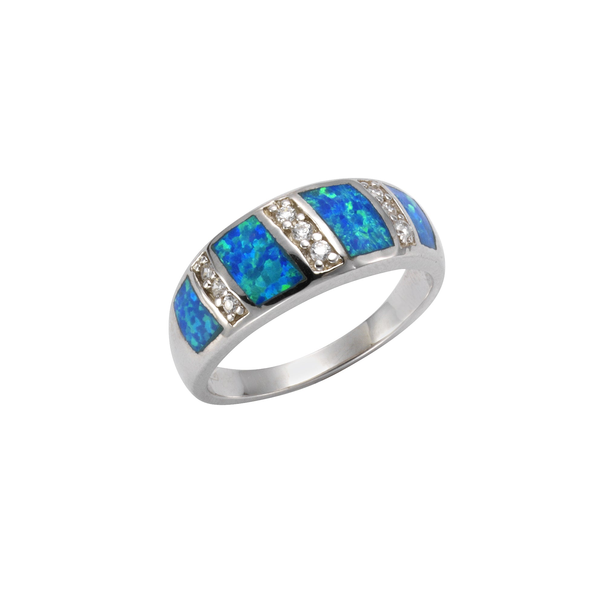 Ring 925/- Sterling Silber synth. Opal Zirkonia - Ringgröße: 052 (16,6)