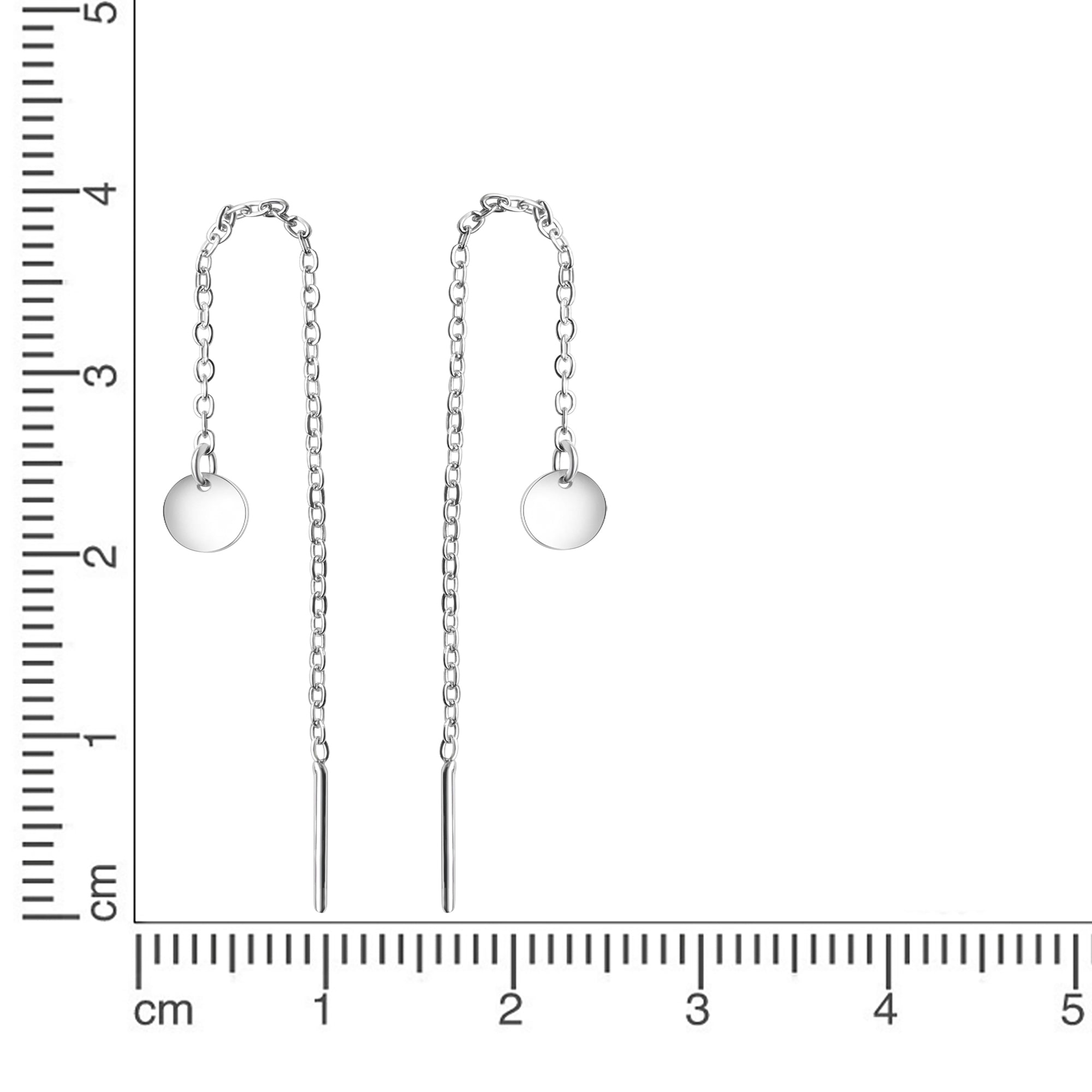 Durchziehohrringe 925-Sterling Silber rhodiniert