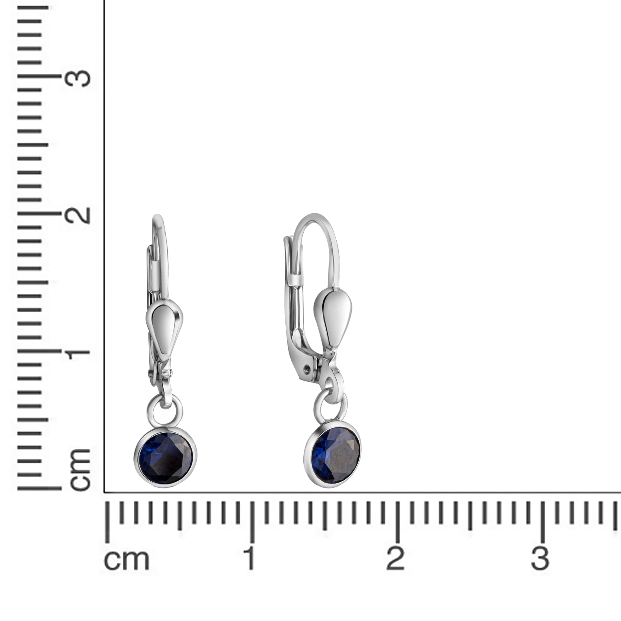 Ohrringe Silber 925 rhodiniert Zirkonia dunkelblau