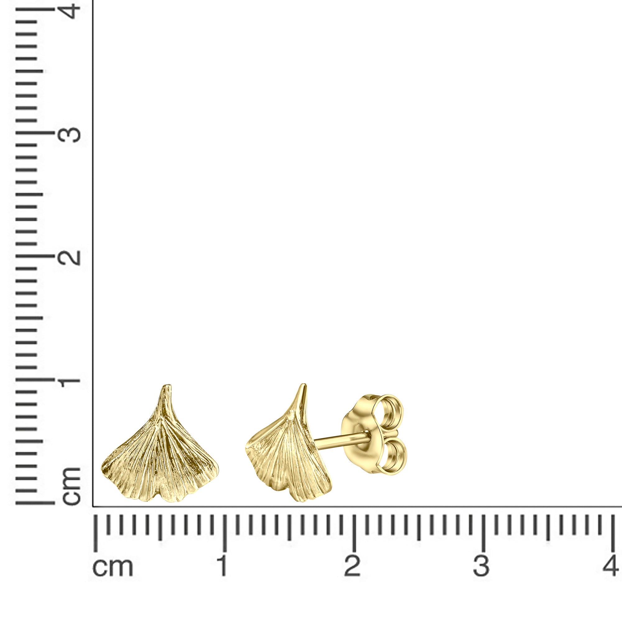 Ohrringe Gold 333 Ginko-Motiv