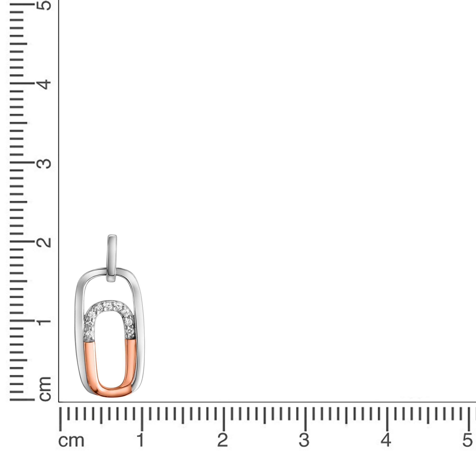 Anhänger 925-Sterling Silber rhodiniert teilweise rose vergoldet Zirkonia