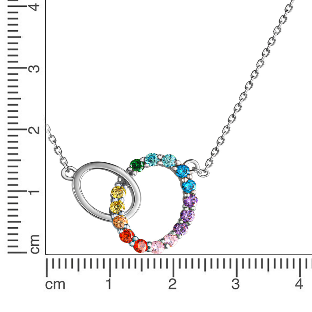 Collier 925-Sterling Silber rhodiniert Zirkonia
