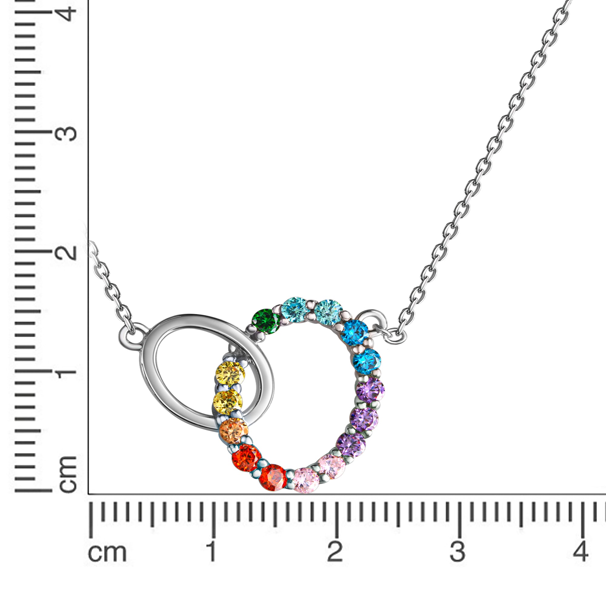 Collier 925-Sterling Silber rhodiniert Zirkonia