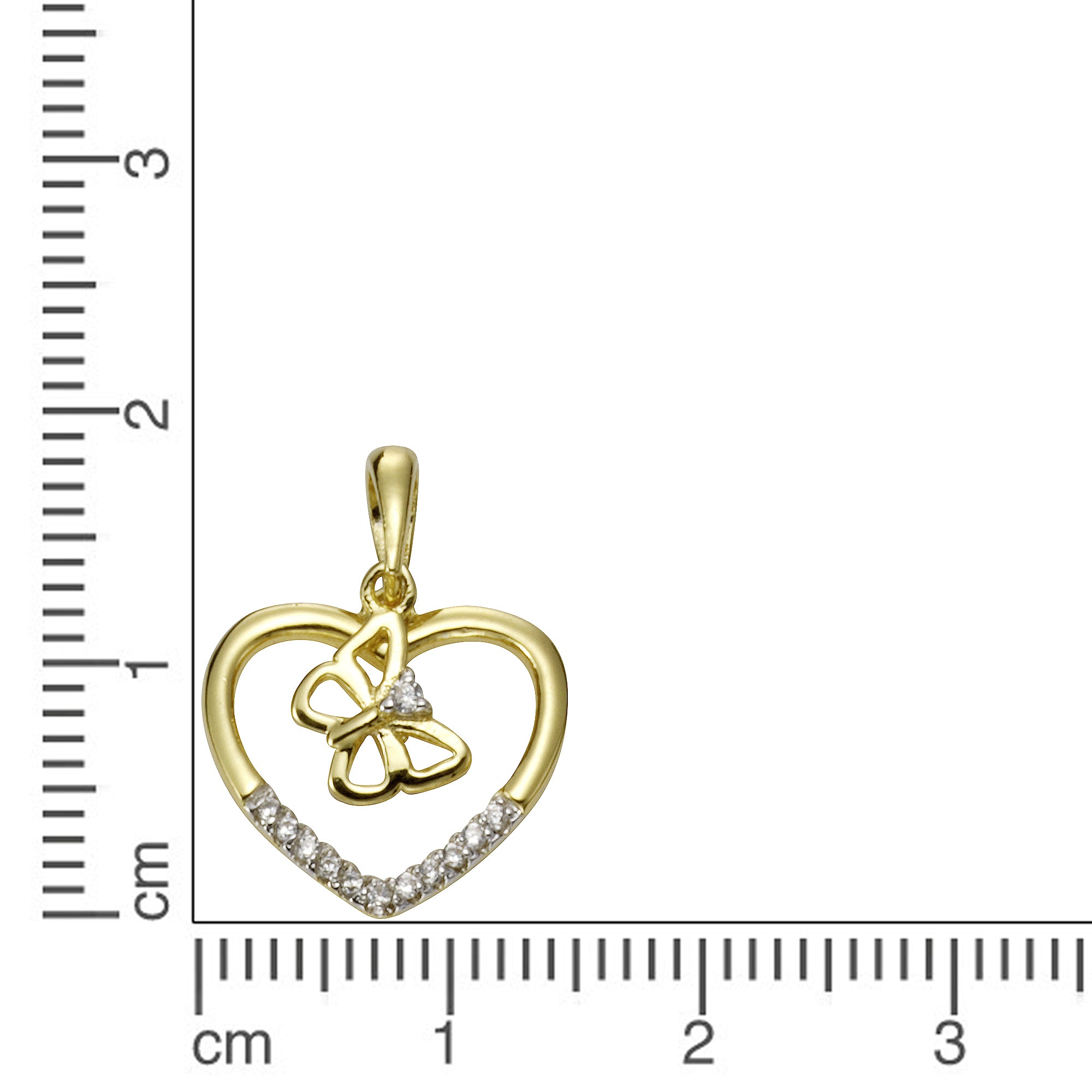 Anhänger 925-Sterling Silber vergoldet Zirkonia
