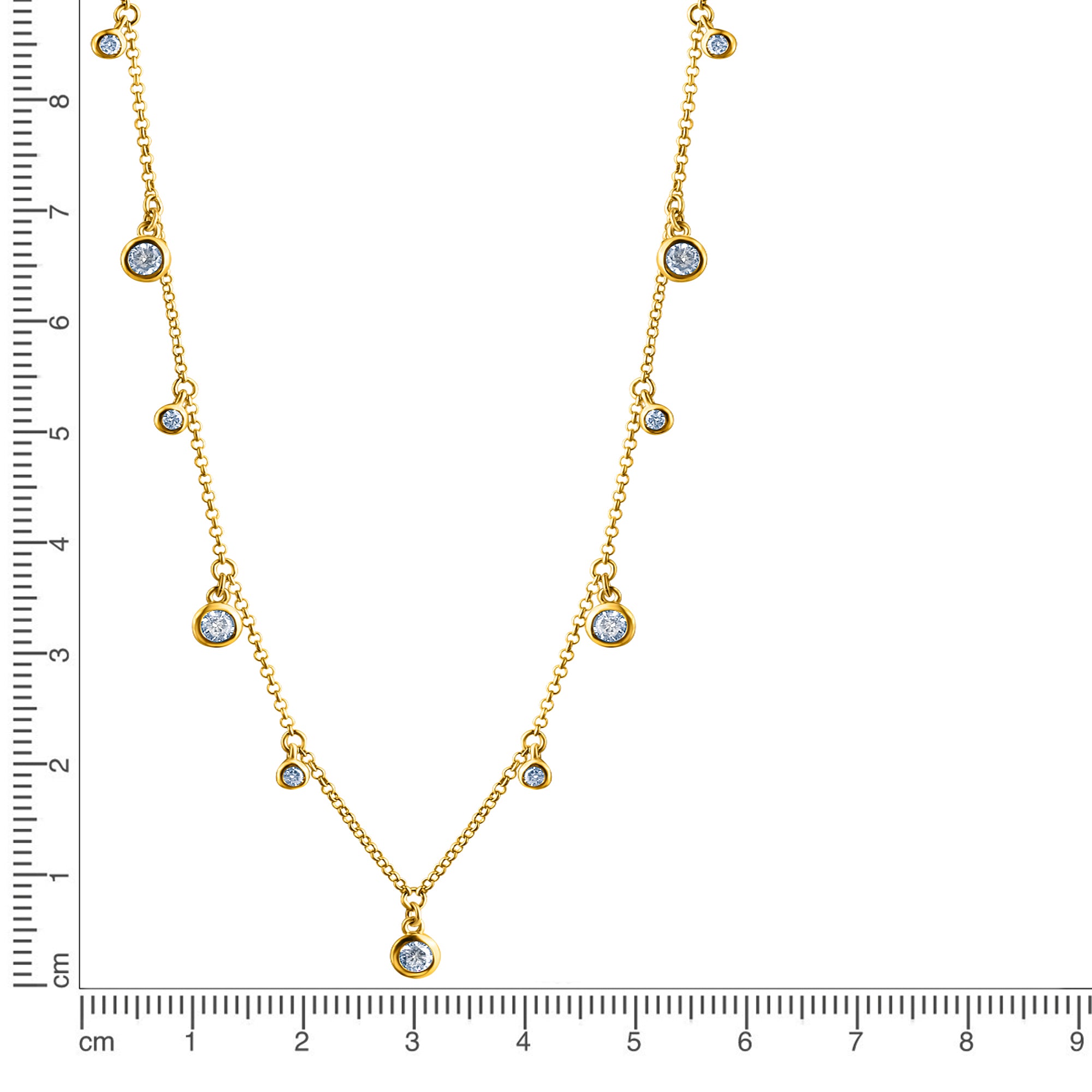 Collier 925-Sterling Silber vergoldet Zirkonia