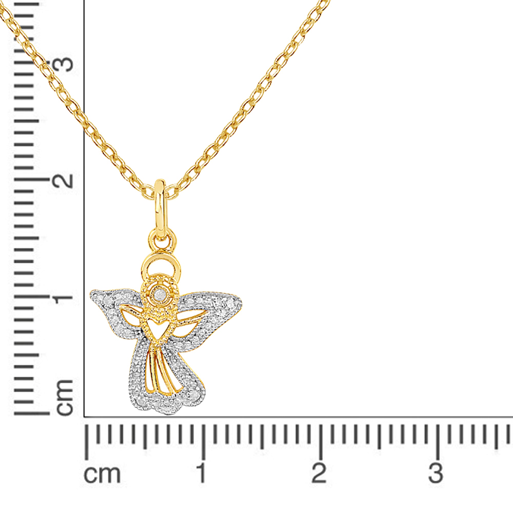 Halskette Engel Silber 925 vergoldet mit Diamant