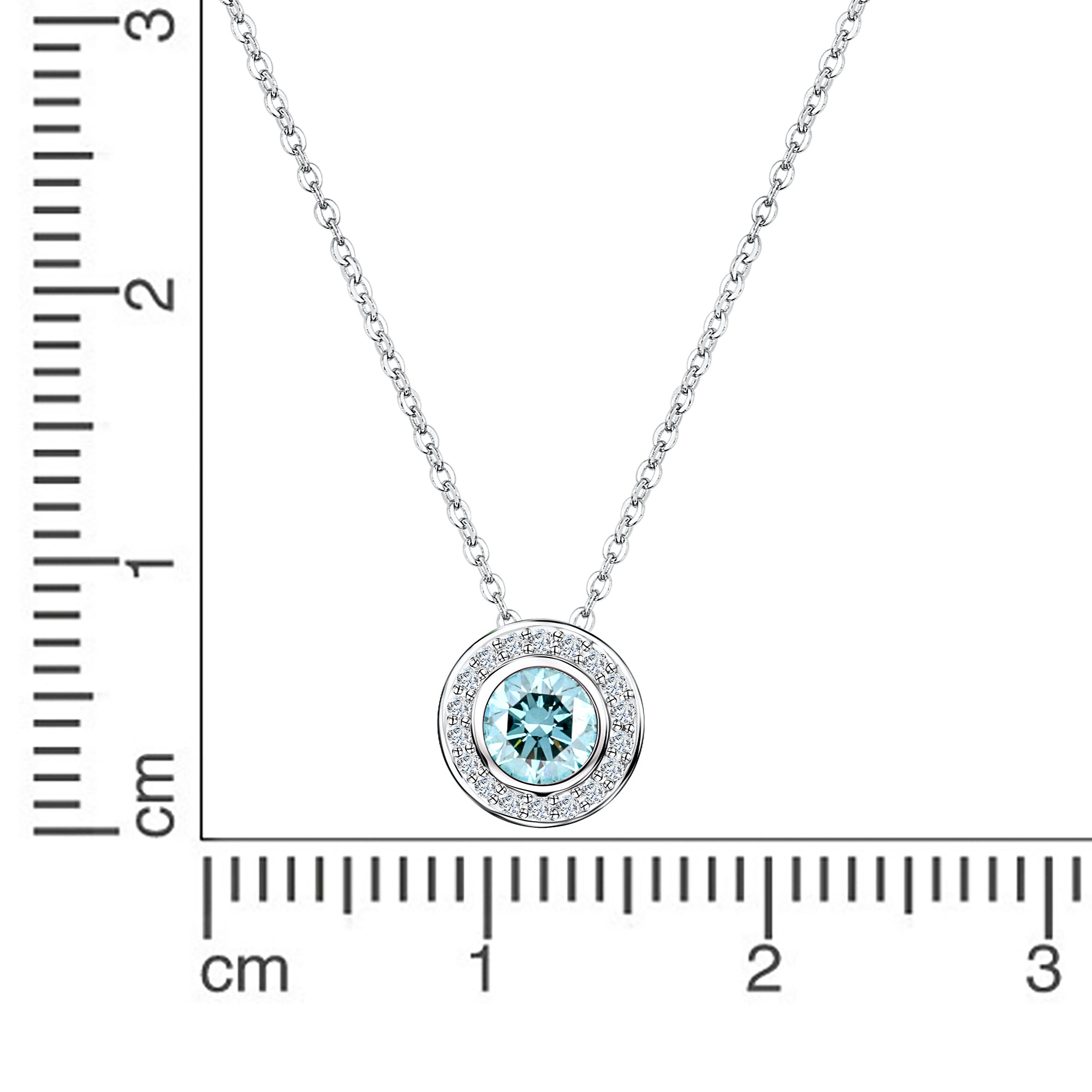 Collier 925/- Sterling Silber rhodiniert Blautopas und Weißtopas