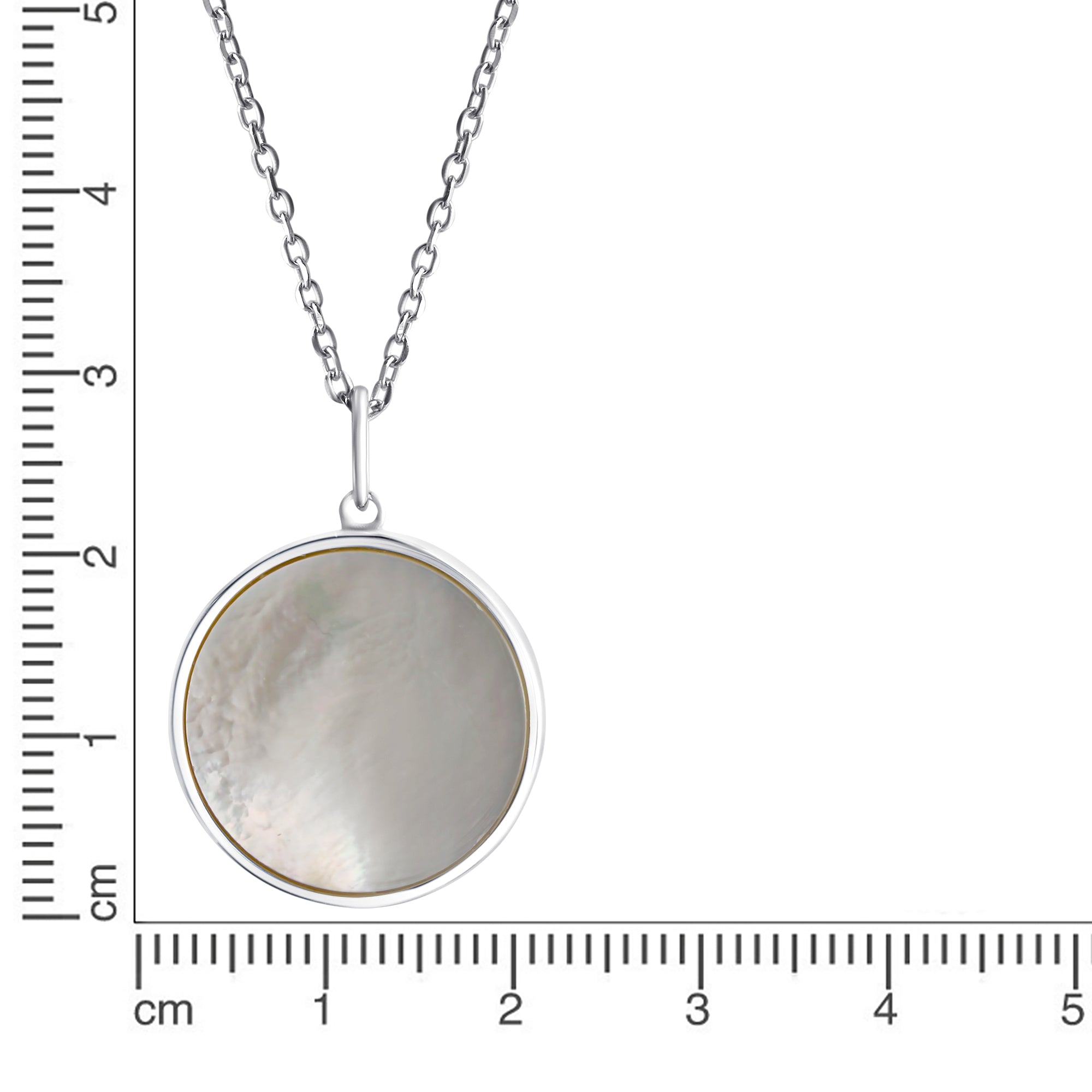 Anhänger mit Kette 925/- Sterling Silber rhodiniert Perlmutt