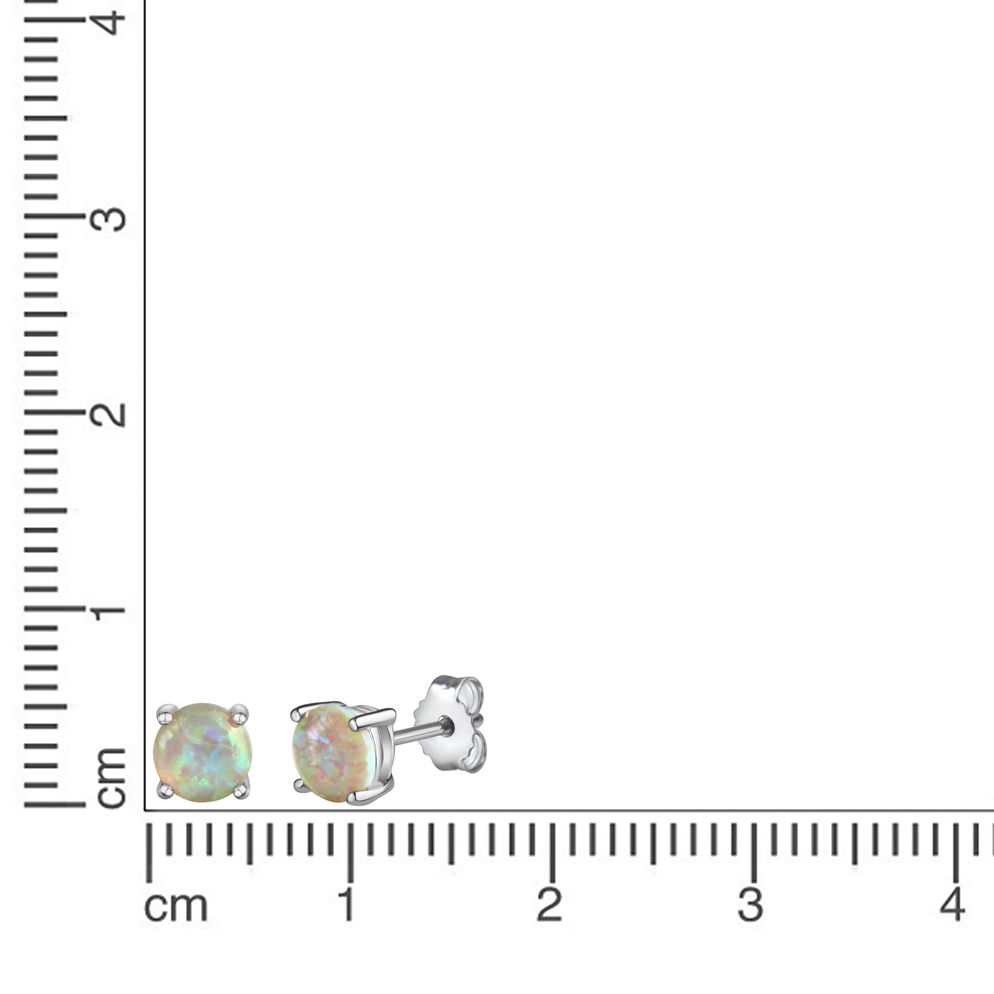 Ohrstecker 925/- Sterling Silber rhodiniert Opal weiß