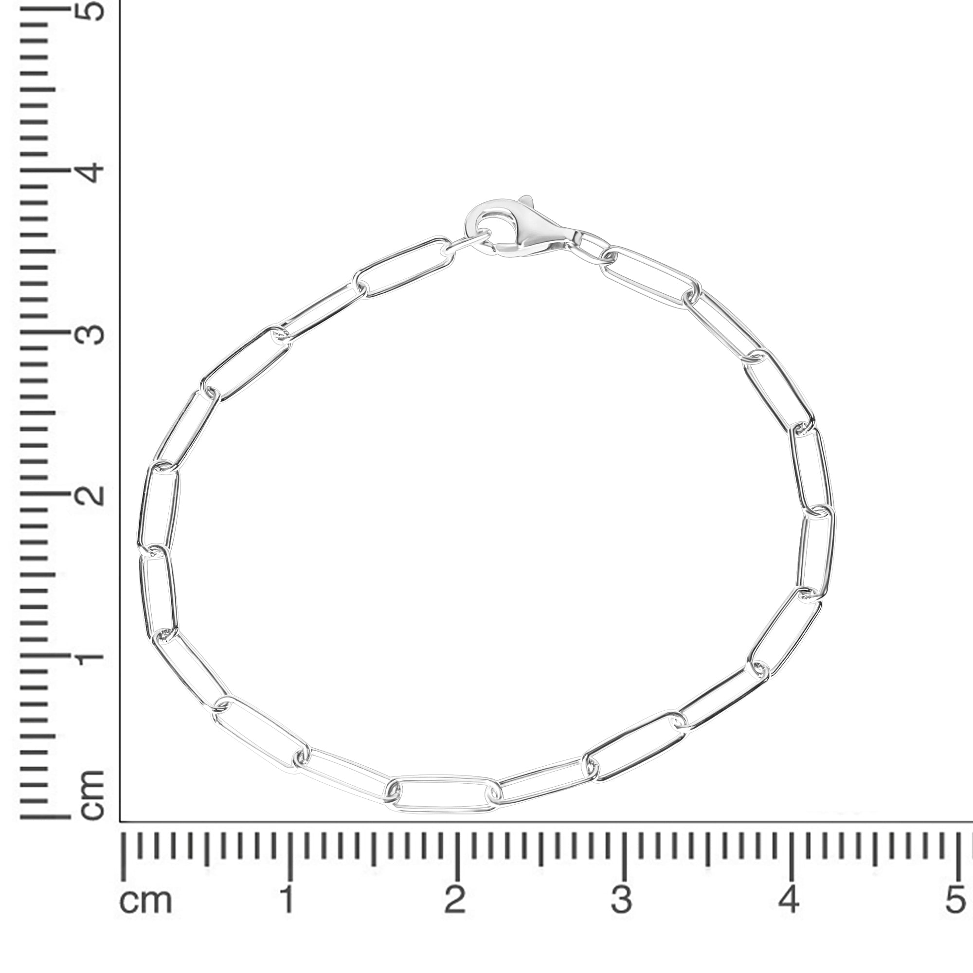 Armband 925/- Sterlingsilber  Gliederarmband glanz weiß 19 cm