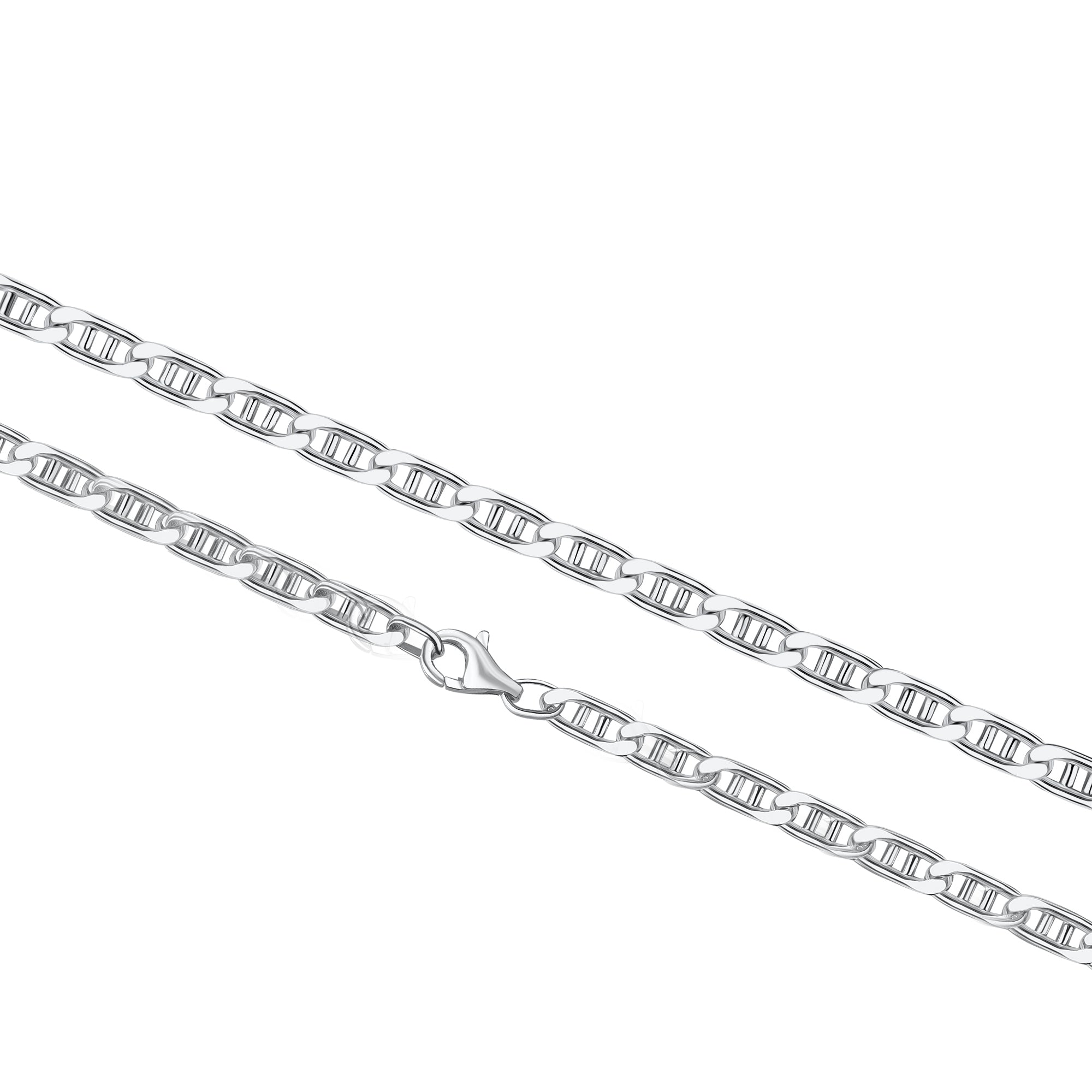 Armband 925/- Sterling Silber weiß Doppel-Stegpanzerarmband  21 cm