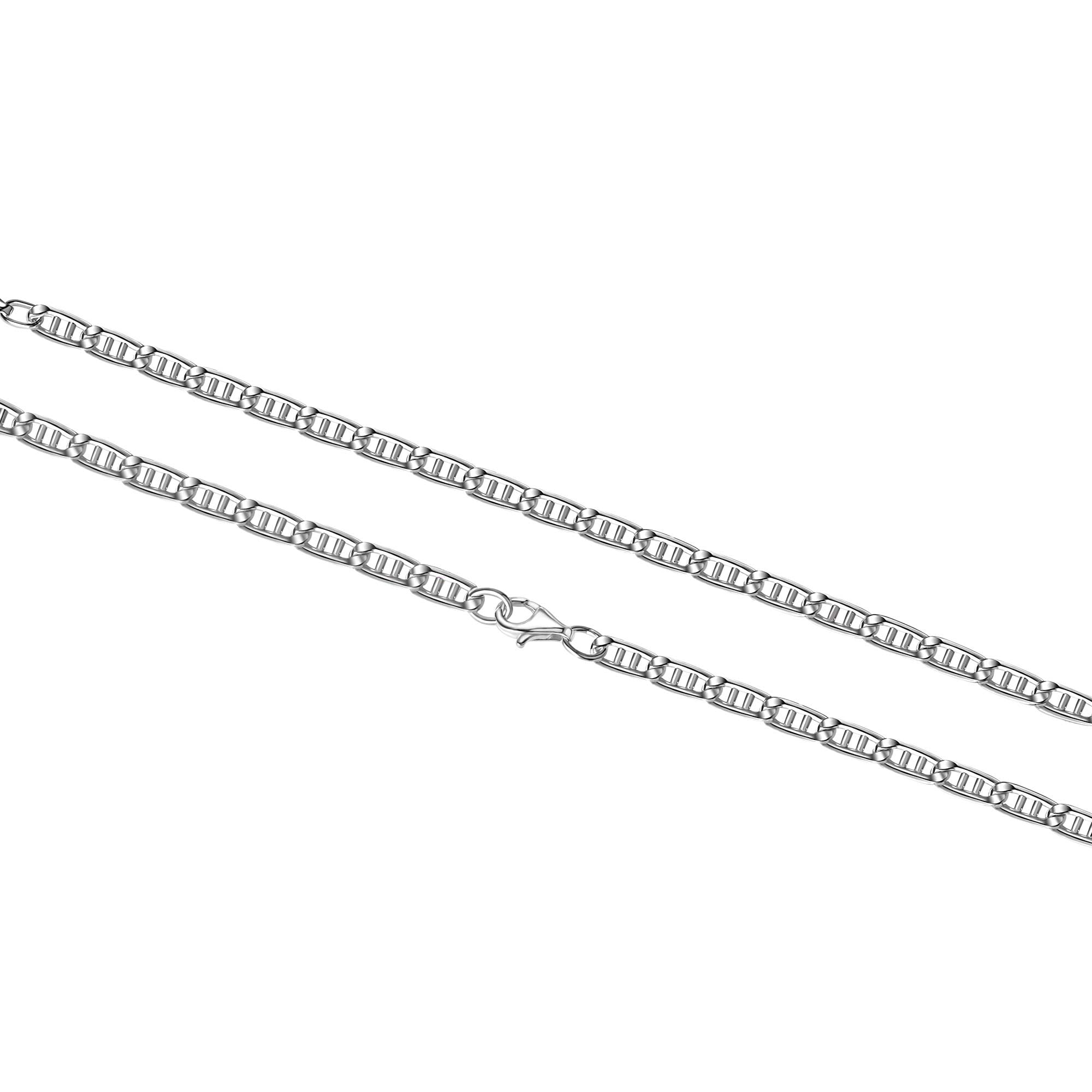 Armband 925/- Sterling Silber weiß Doppel-Stegpanzerarmband  23 cm