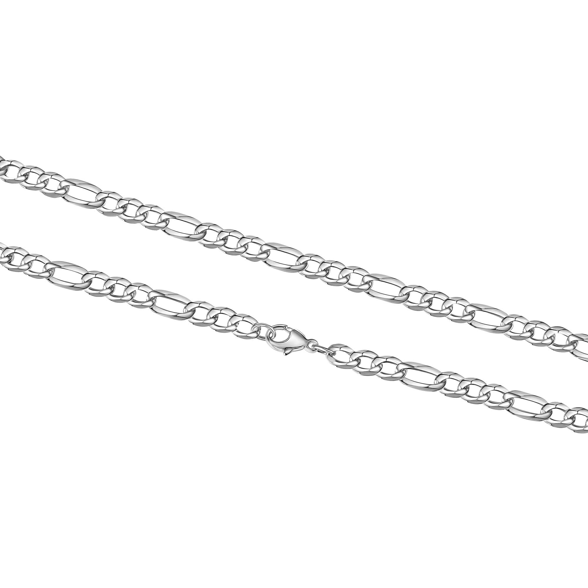 Collier 925/- Sterling Silber weiß  Figarokette 55 cm