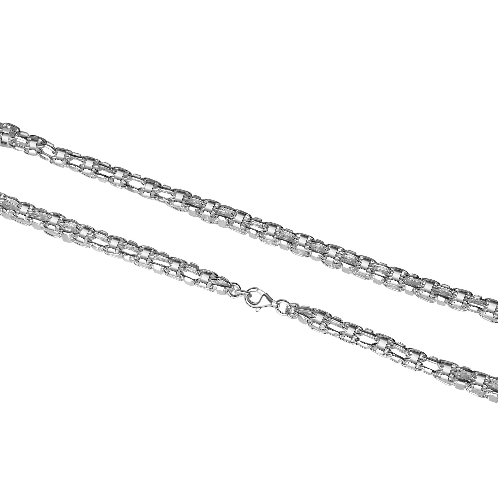 Collier 925/- Sterling Silber weiß  Käfigkette 55 cm