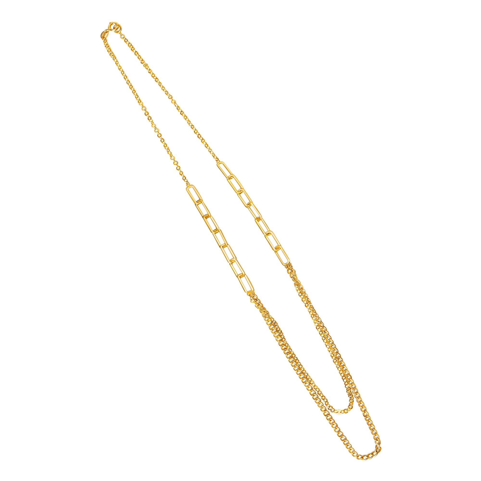 Collier 375/- Gelbgold 2-reihig Kettenmix