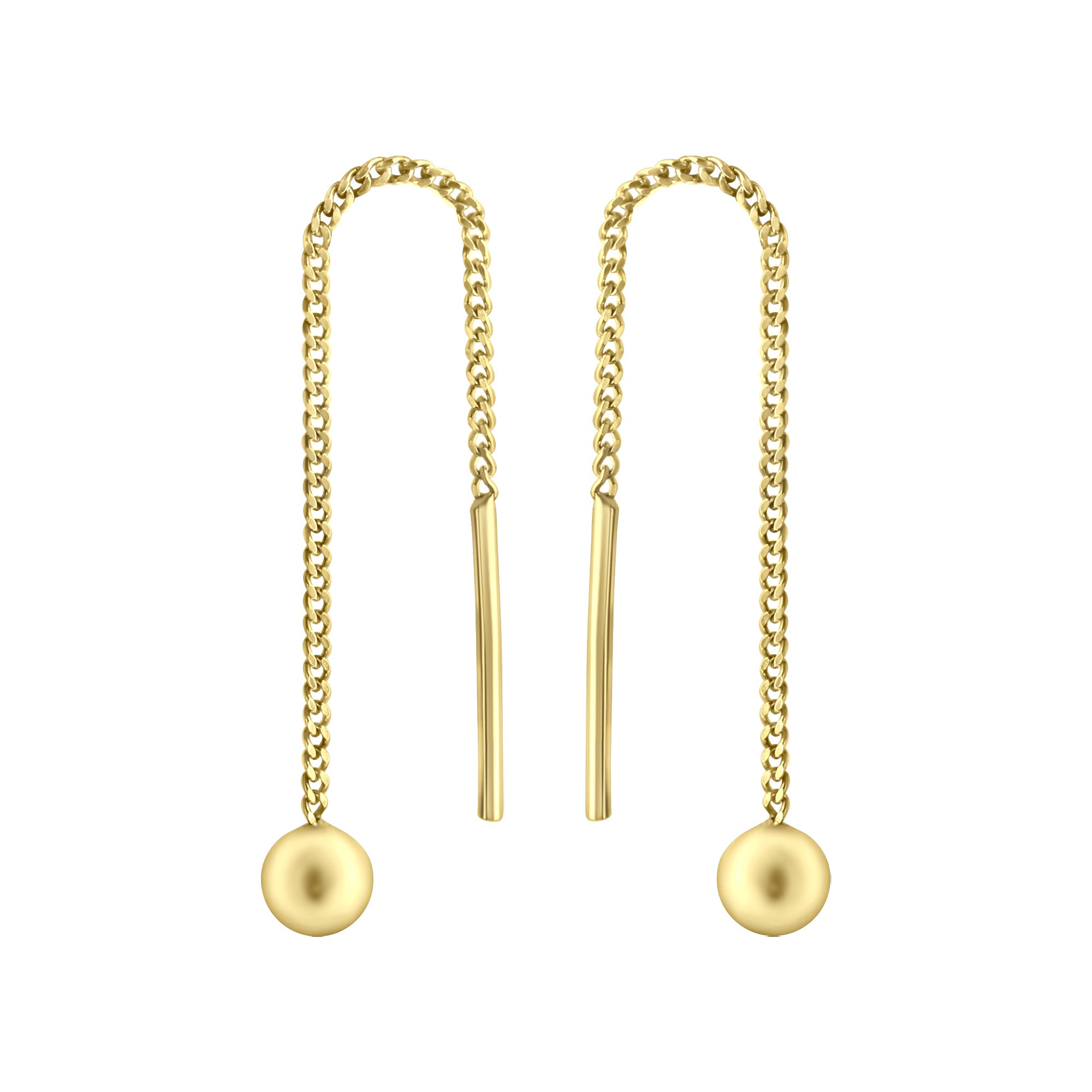 Durchzieh-Ohrringe 333/- Gelbgold glanz Kugel