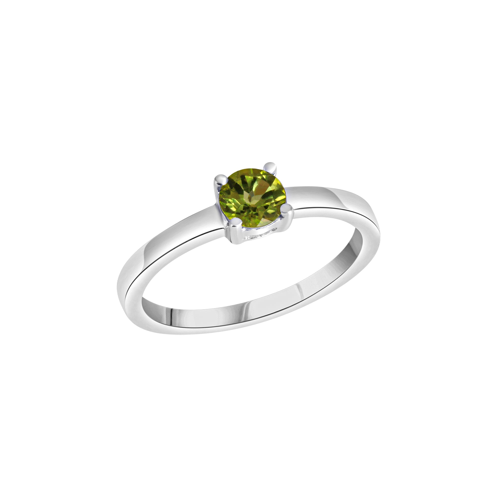 Ring 925-Sterling Silber rhodiniert Peridot - Ringgröße: 054 (17,2)