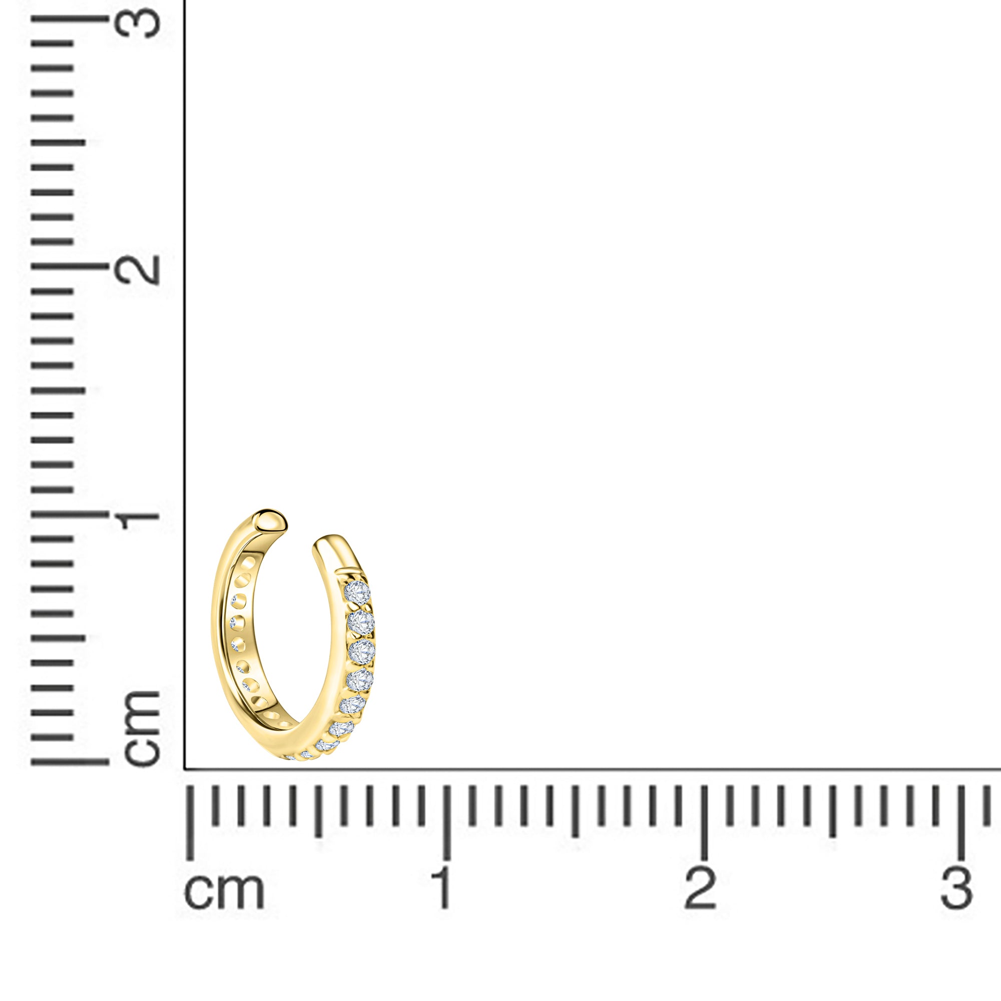 Ohrklemme 925-Sterling Silber vergoldet Zirkonia