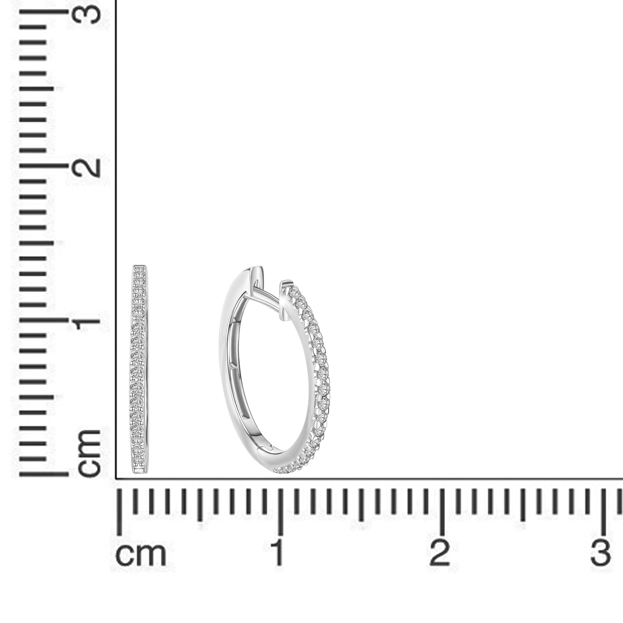 Klappcreolen 375/- Weißgold Zirkonia